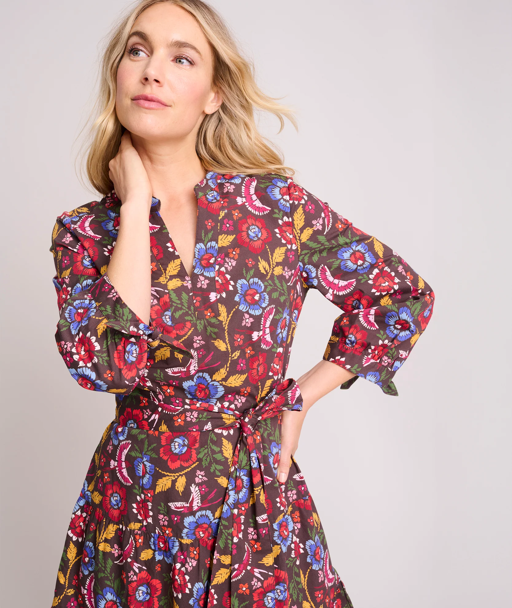 Stretch Cotton Tapestry Print Alana Dress - Image 4