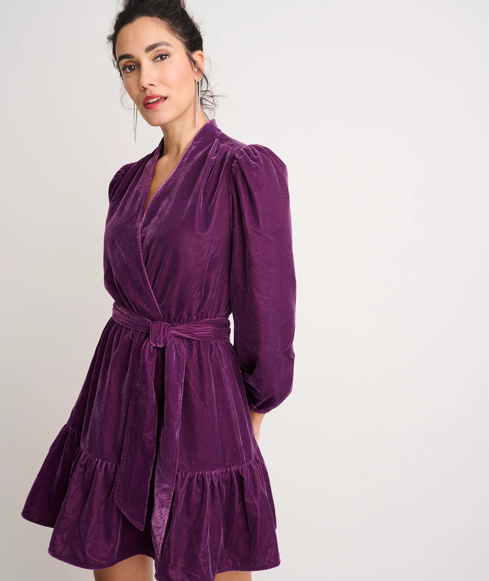 Velvet Flounce Hem Amy Dress - Image 2