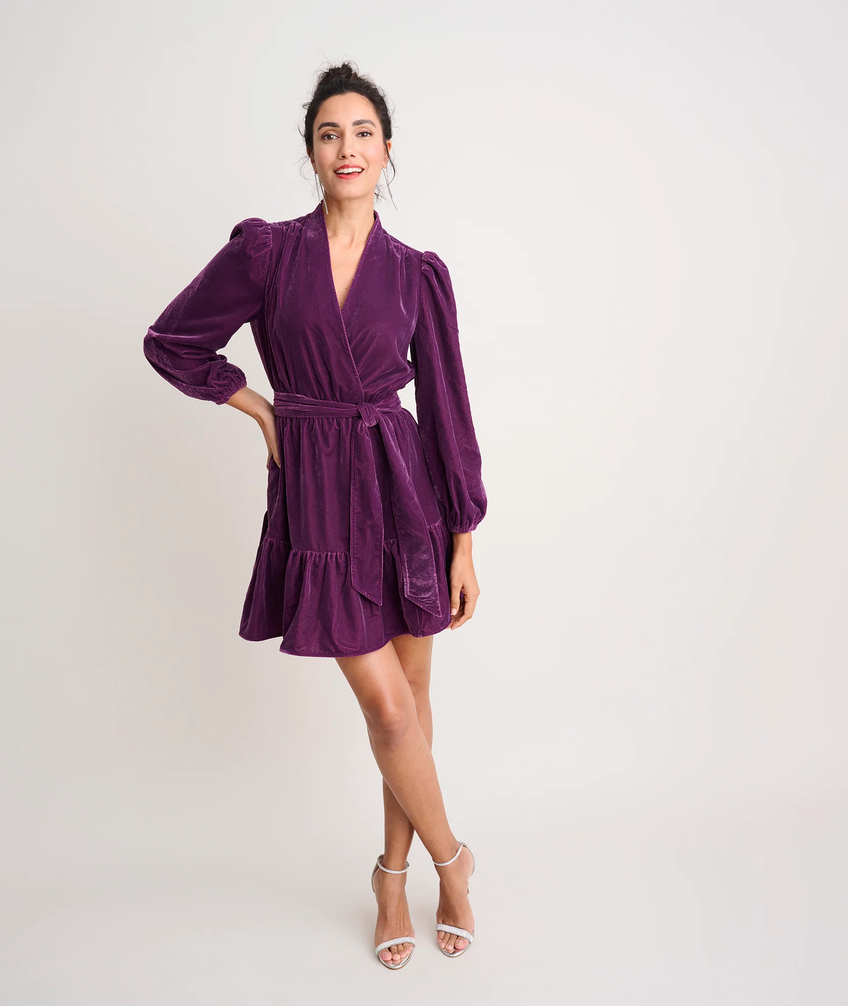 Velvet Flounce Hem Amy Dress - Image 4
