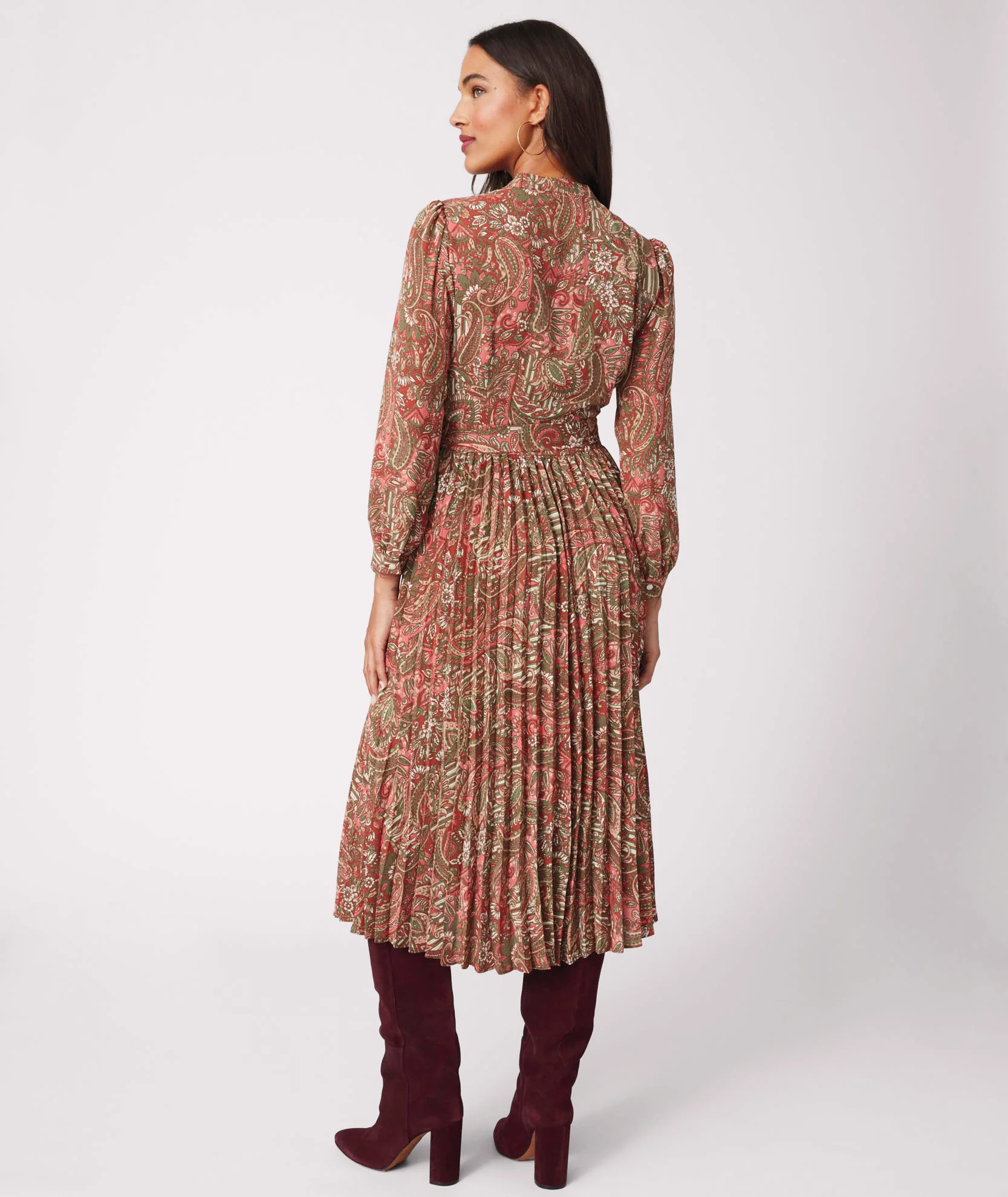 Pleated Midi Arabella Dress - Image 4