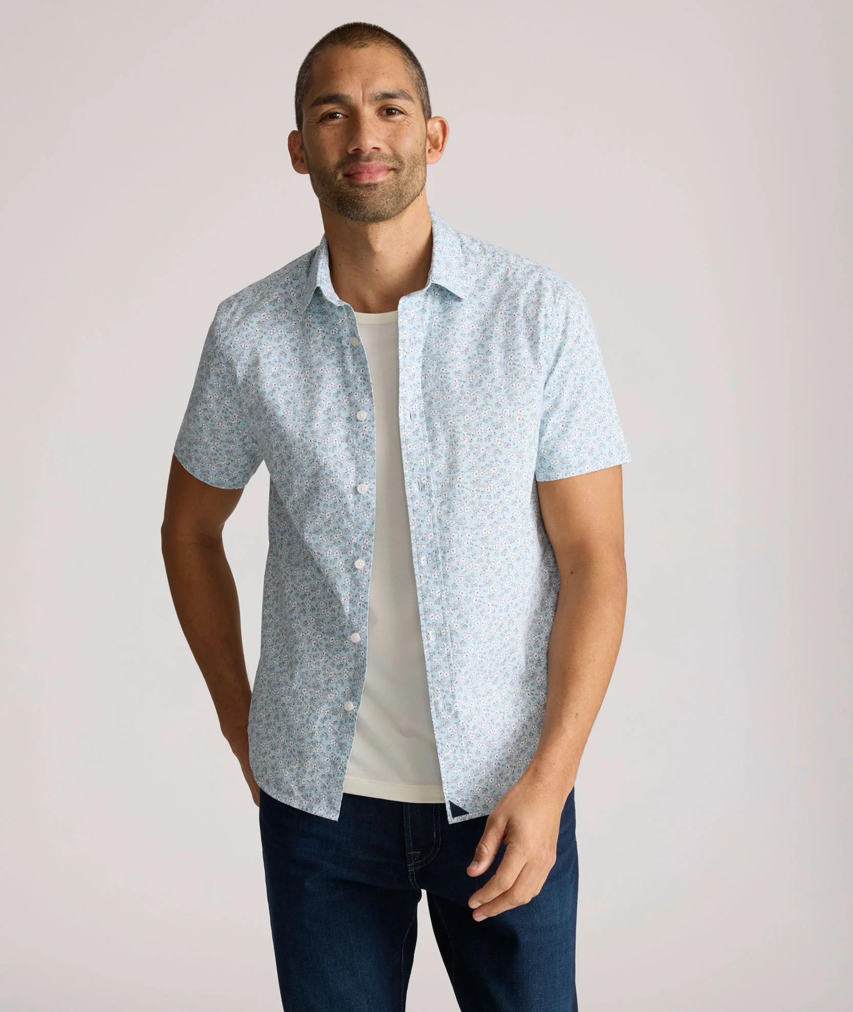 Stretch Cotton Short-Sleeve Ashford Shirt - Image 3