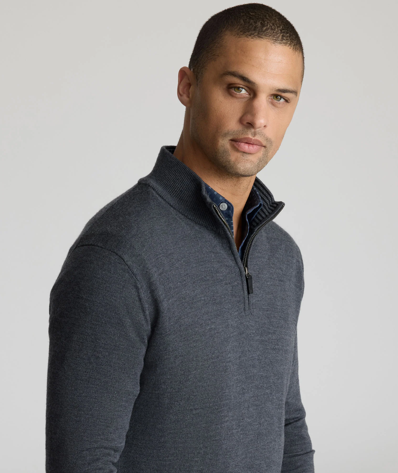 Merino Wool Quarter-Zip Sweater - Image 2