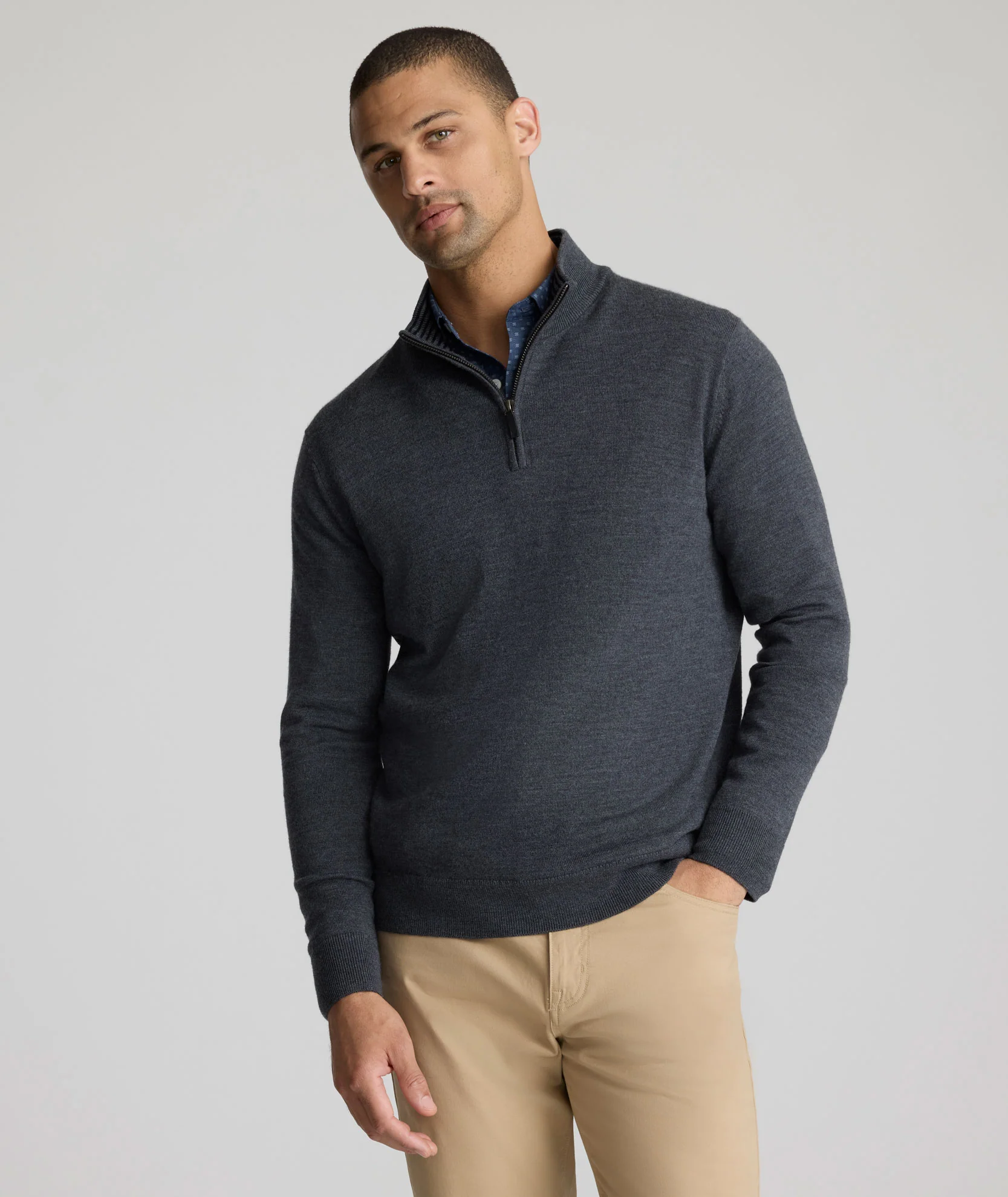 Merino Wool Quarter-Zip Sweater - Image 4