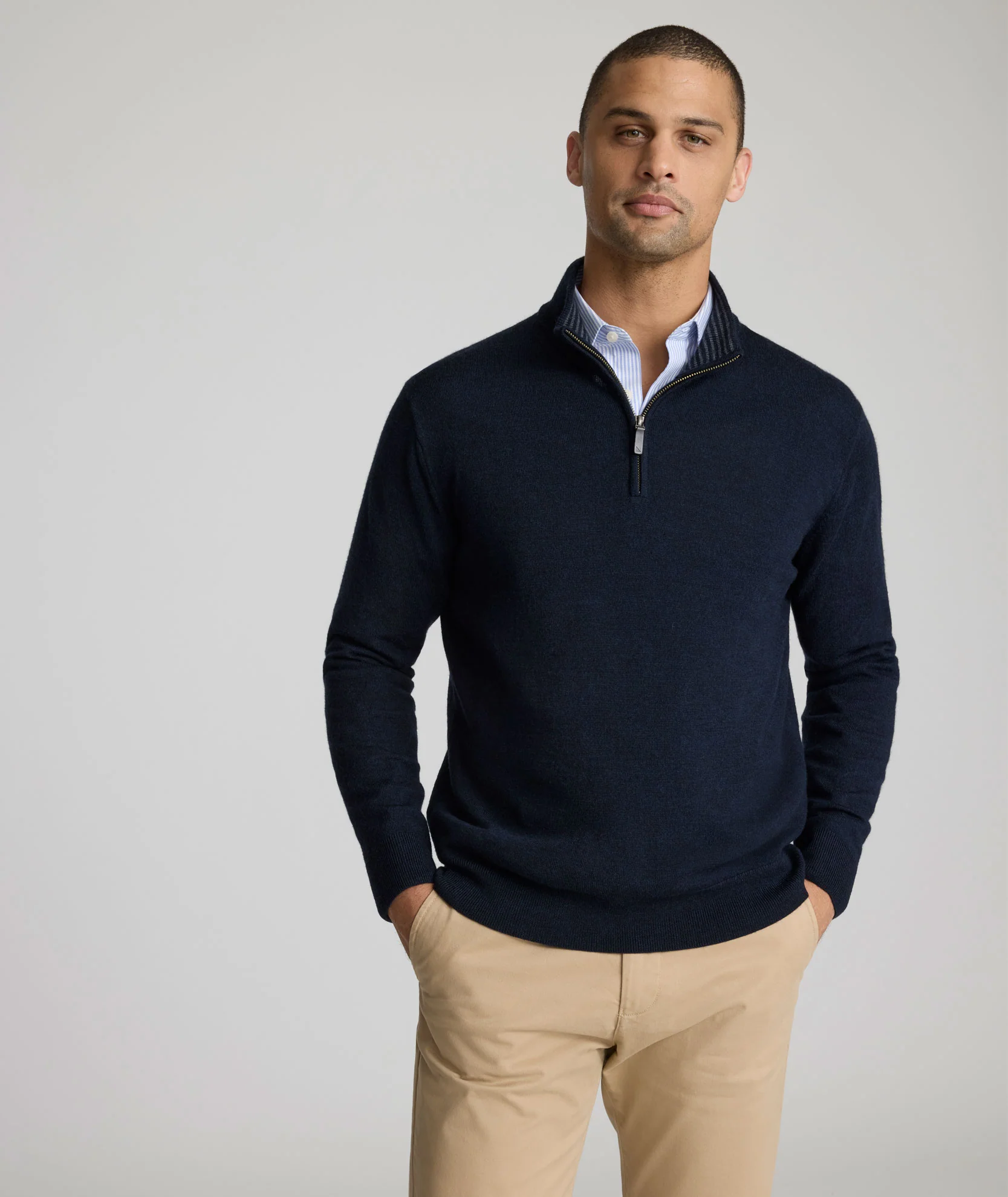 Merino Wool Quarter-Zip Sweater