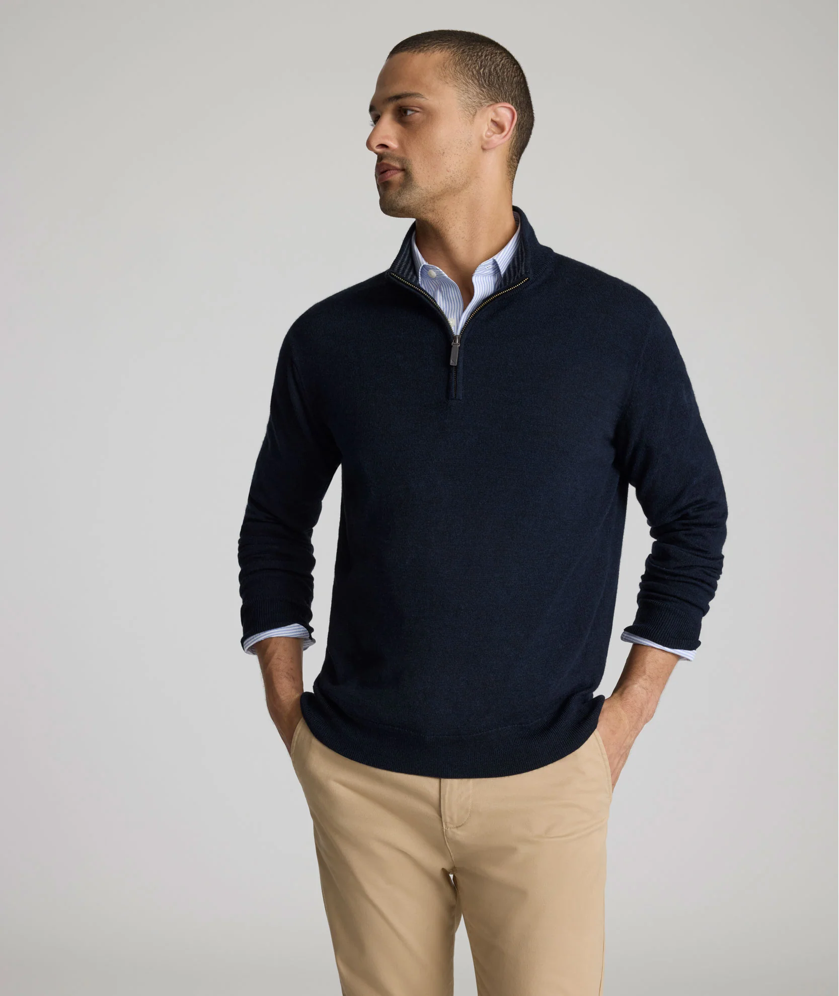 Merino Wool Quarter-Zip Sweater - Image 4