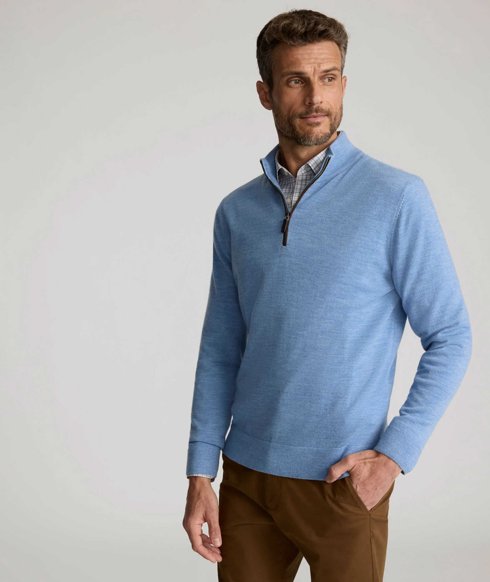 Merino Wool Quarter-Zip Sweater - Image 4