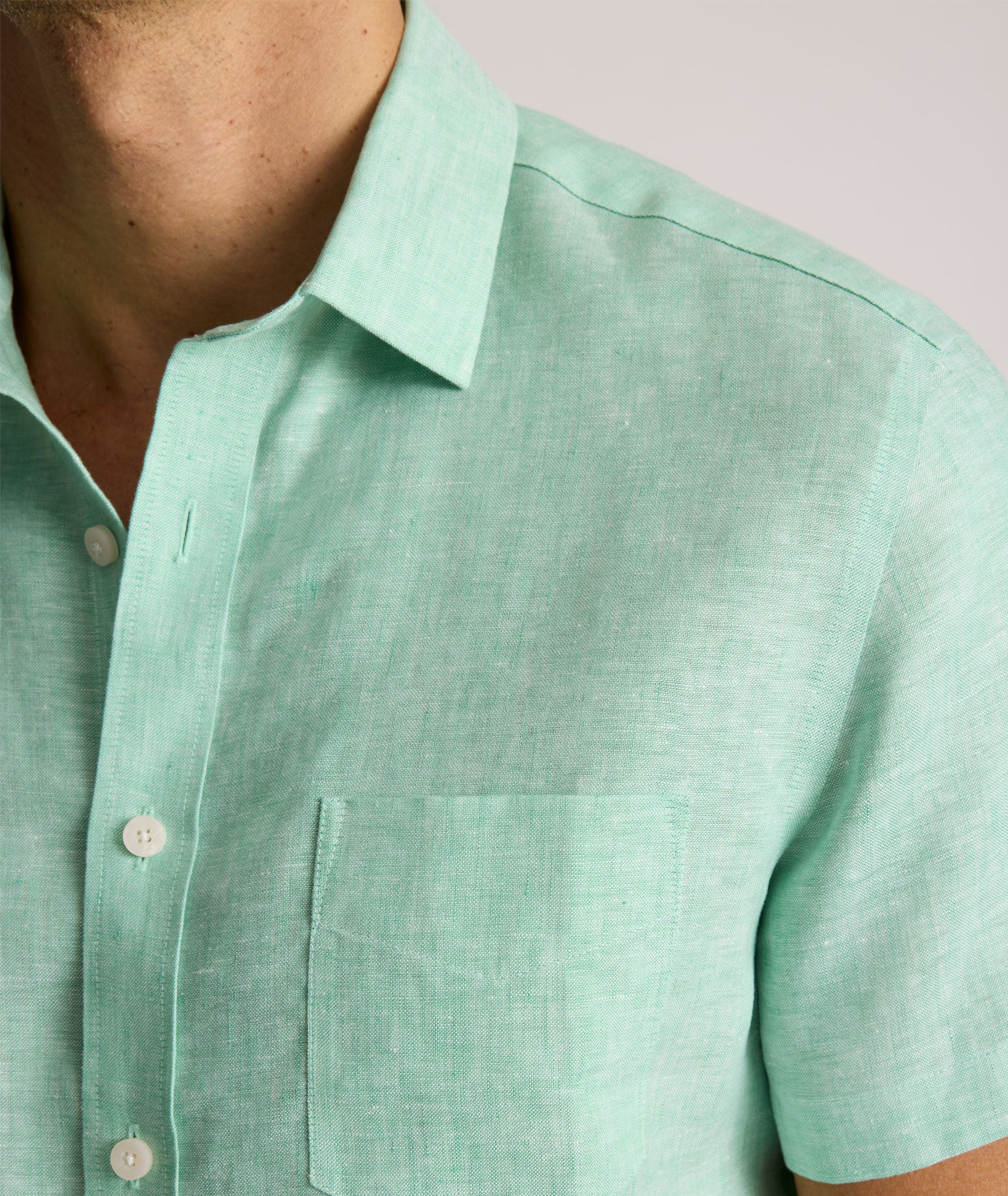 Wrinkle-Resistant Linen Short-Sleeve Cameron Shirt - Image 3