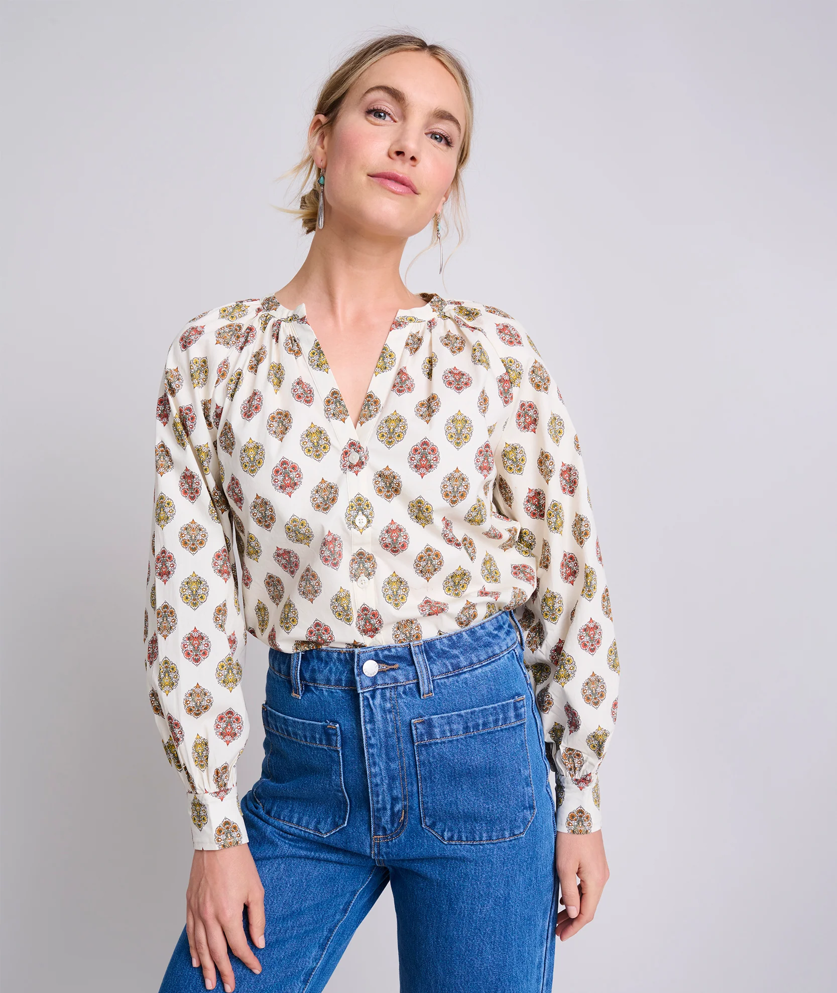 Cotton Raglan Sleeve Carrie Shirt - Image 3