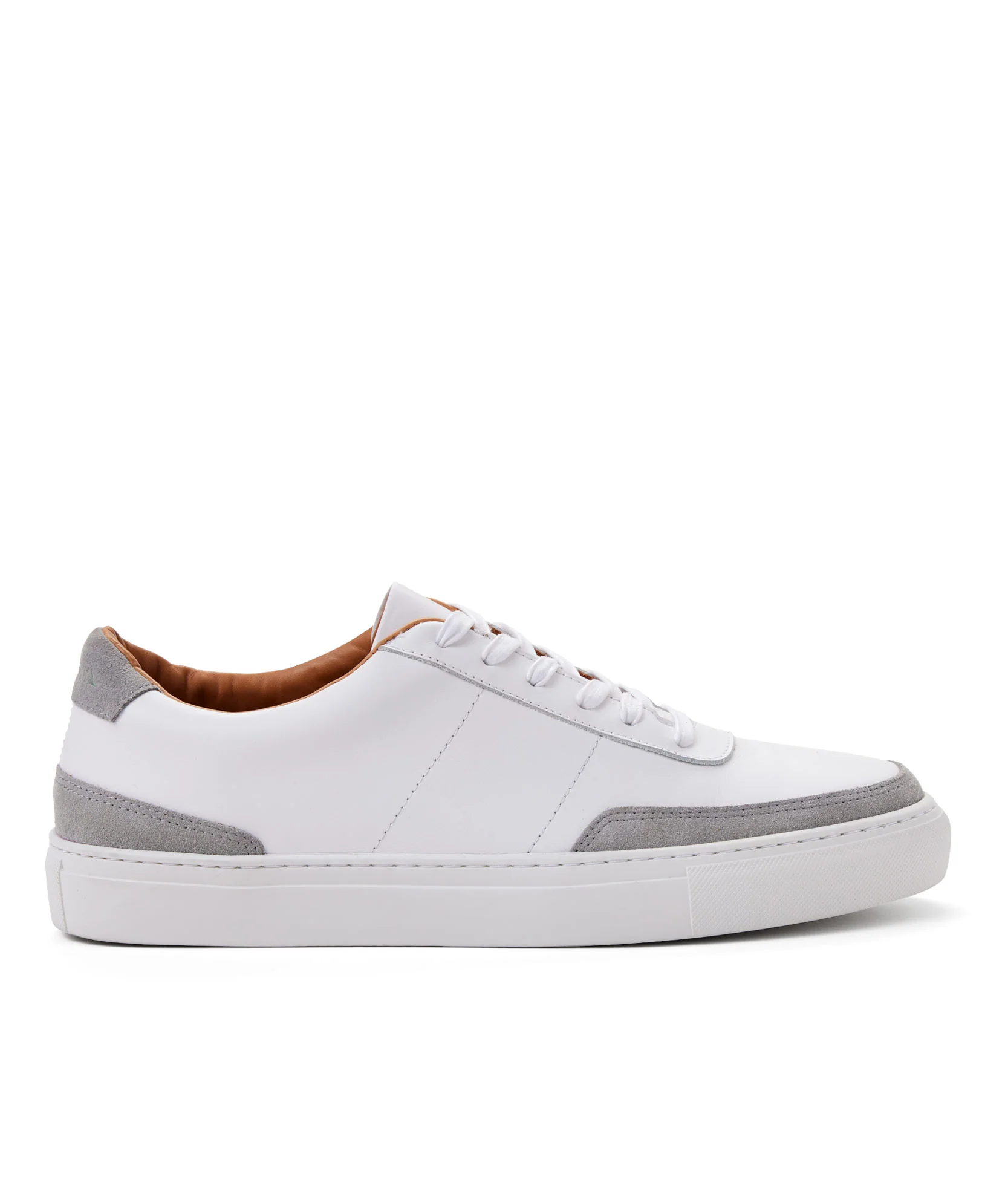 Contrast Leather Lace-Up Sneakers - Image 3