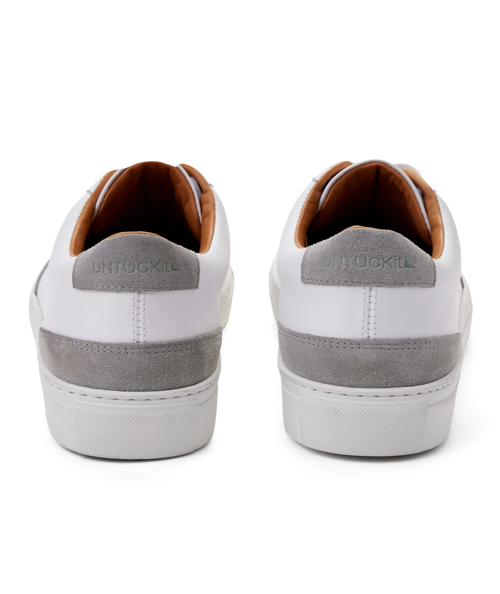 Contrast Leather Lace-Up Sneakers - Image 5