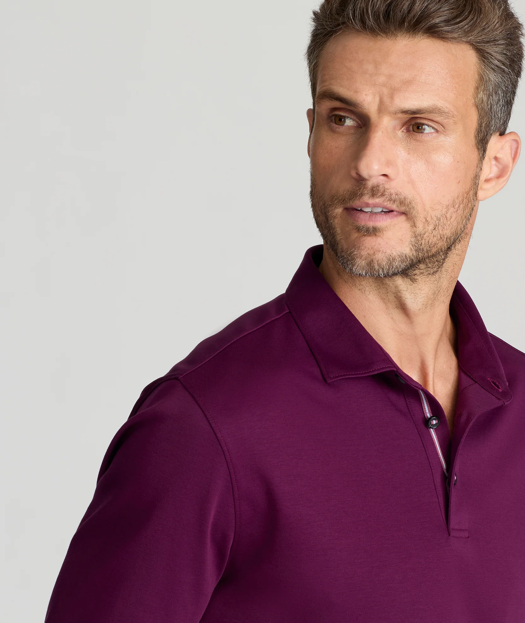 Wrinkle-Free Damaschino Long-Sleeve Polo - FINAL SALE - Image 3