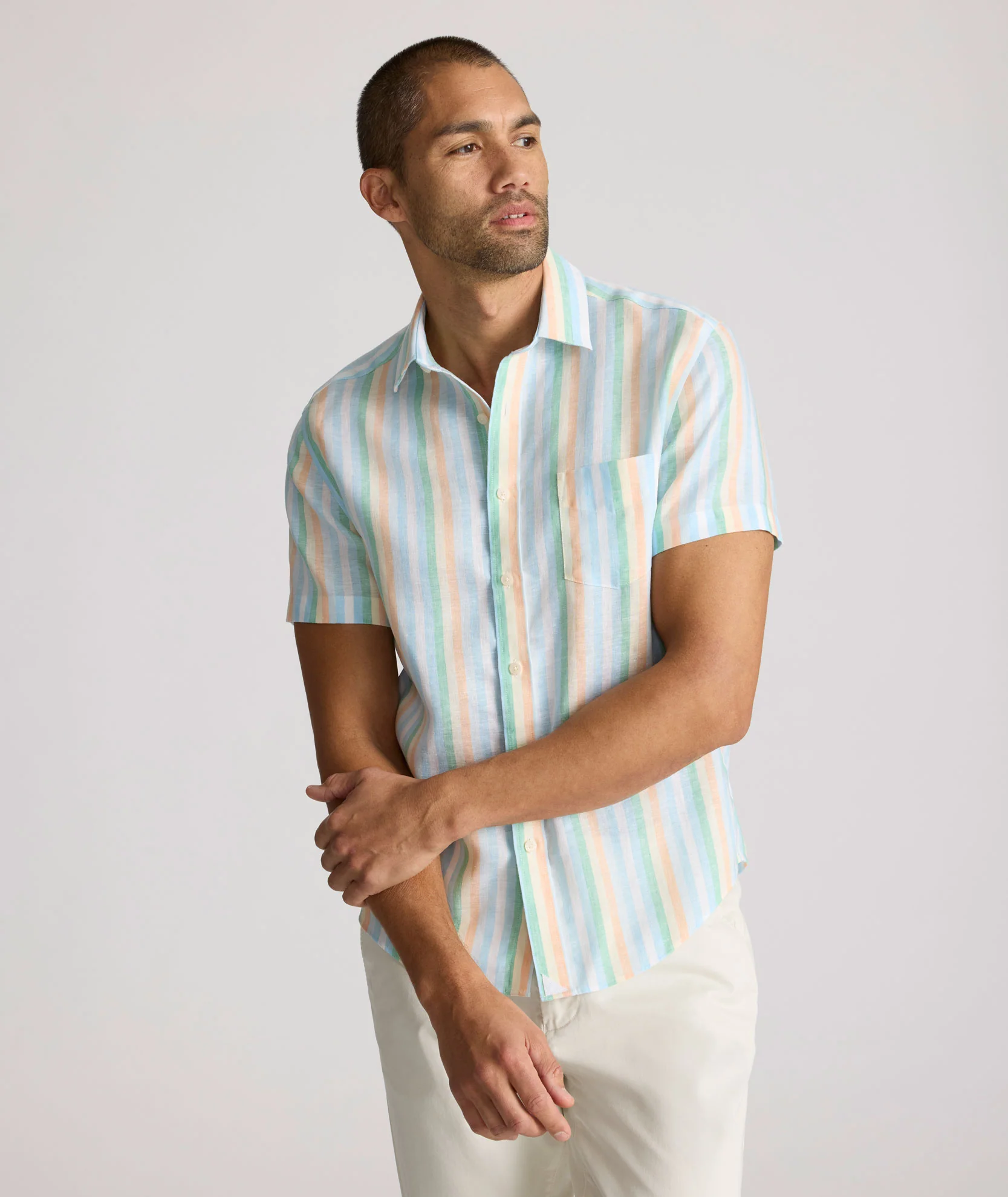 Wrinkle-Resistant Linen Short-Sleeve Darby Shirt - FINAL SALE - Image 5
