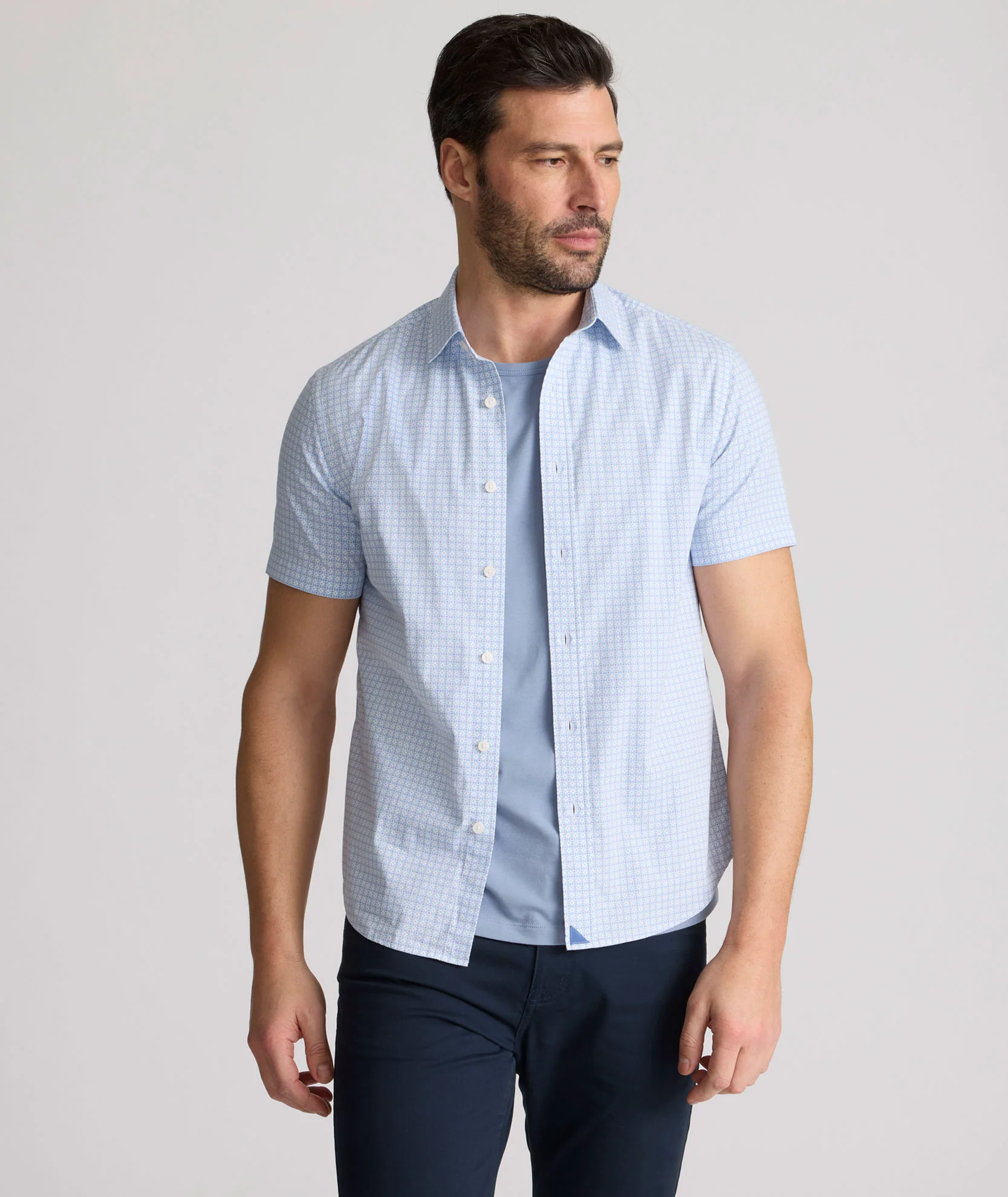 Stretch Cotton Short-Sleeve Dunbar Shirt - Image 3