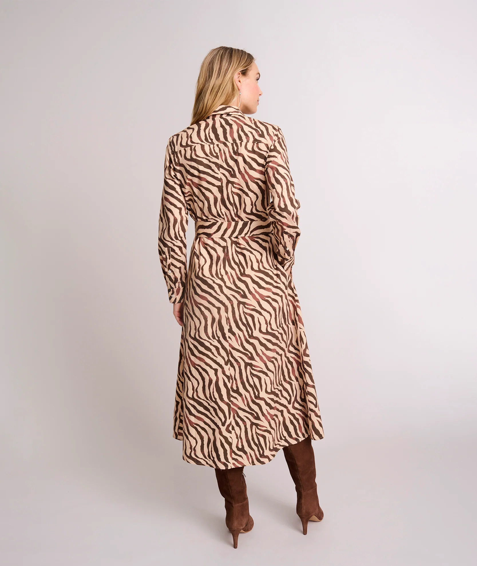 Stretch Cotton Safari Print Elise Shirt Dress - Image 4