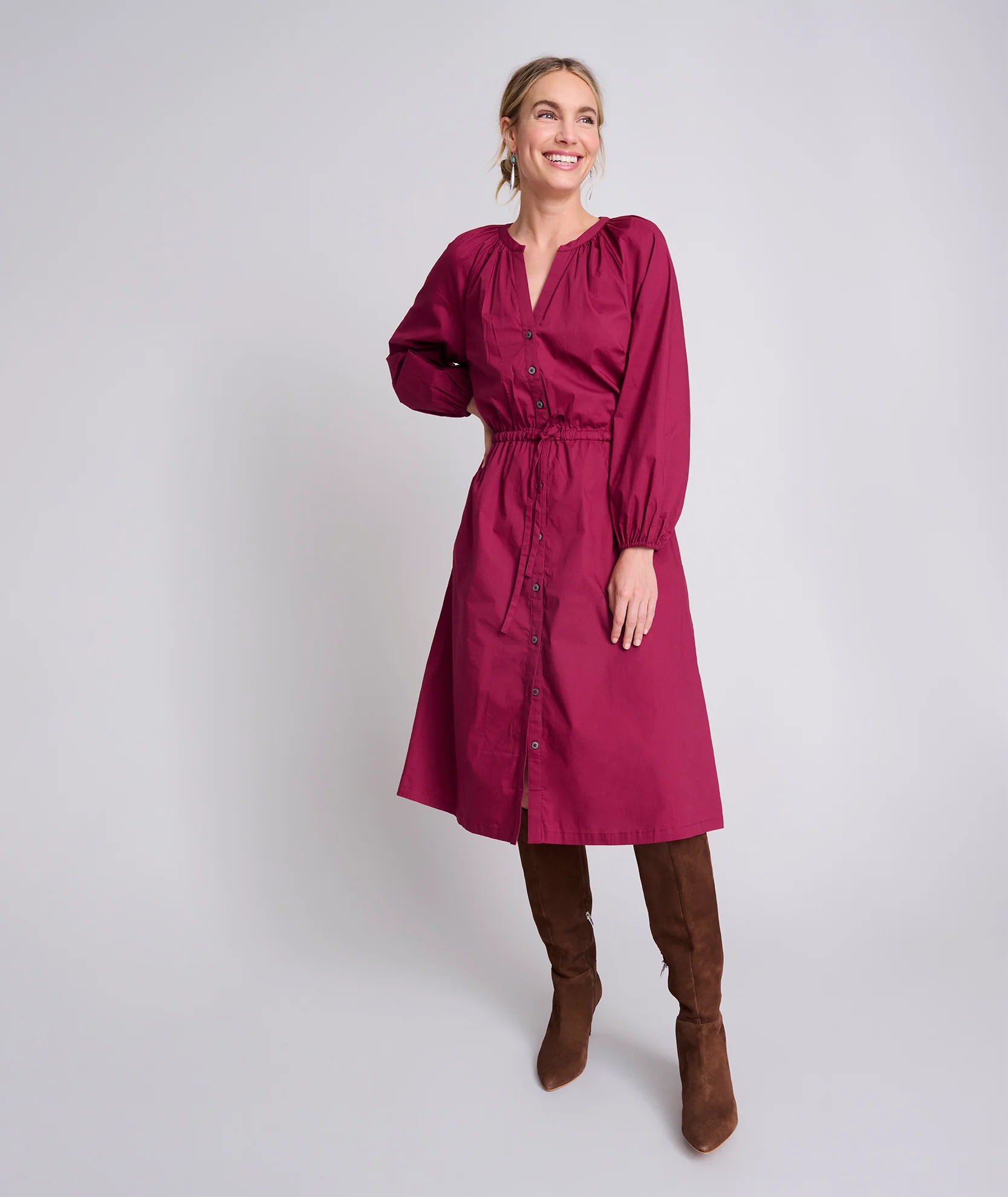 Stretch Cotton Midi Farrah Dress - FINAL SALE - Image 3