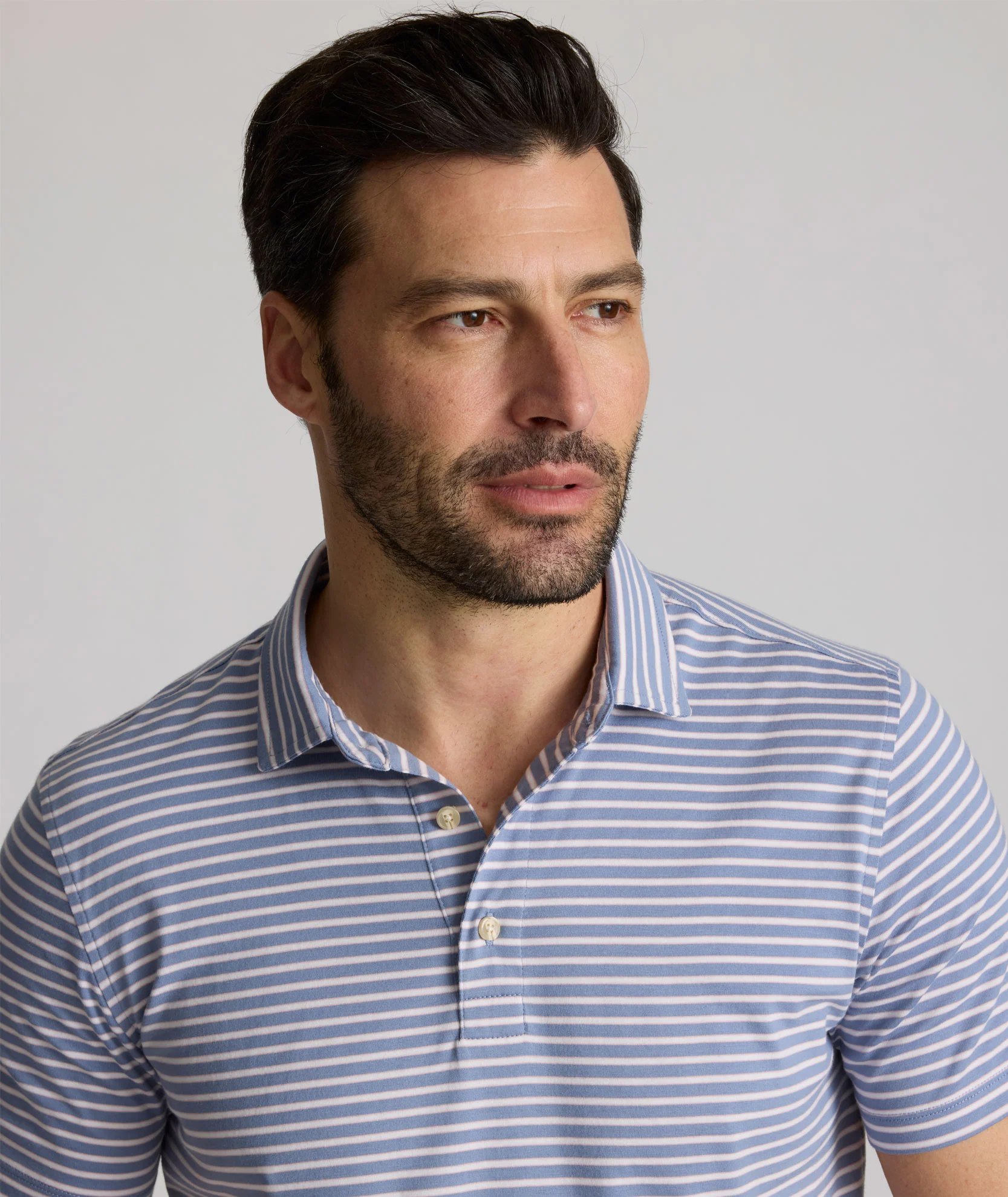 Striped Jersey Performance Polo - FINAL SALE