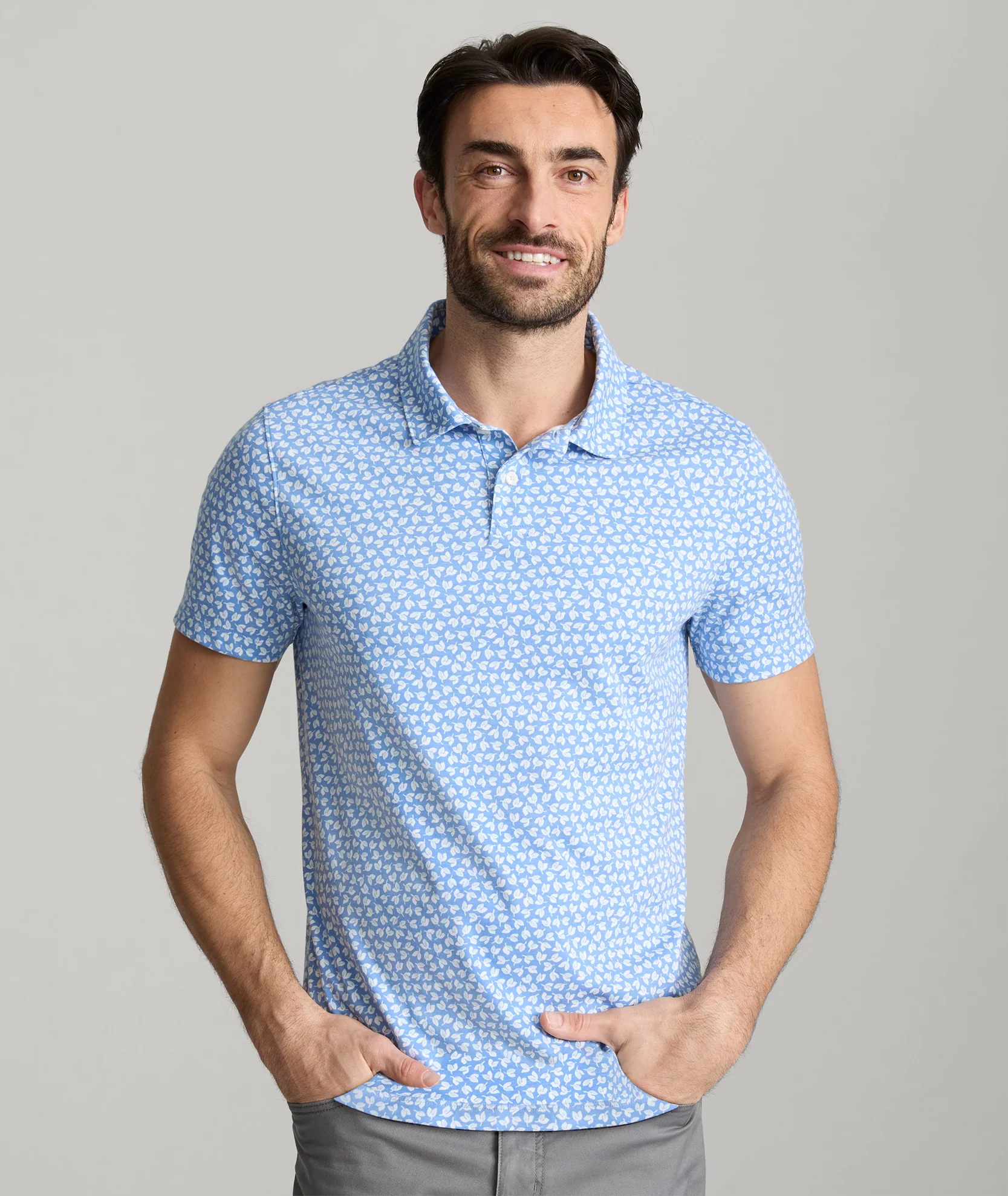 Wrinkle-Free Printed Damaschino Polo - FINAL SALE - Image 2