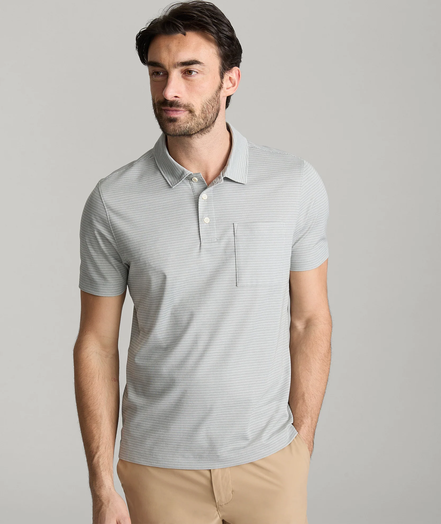 Striped Performance Polo - Image 2
