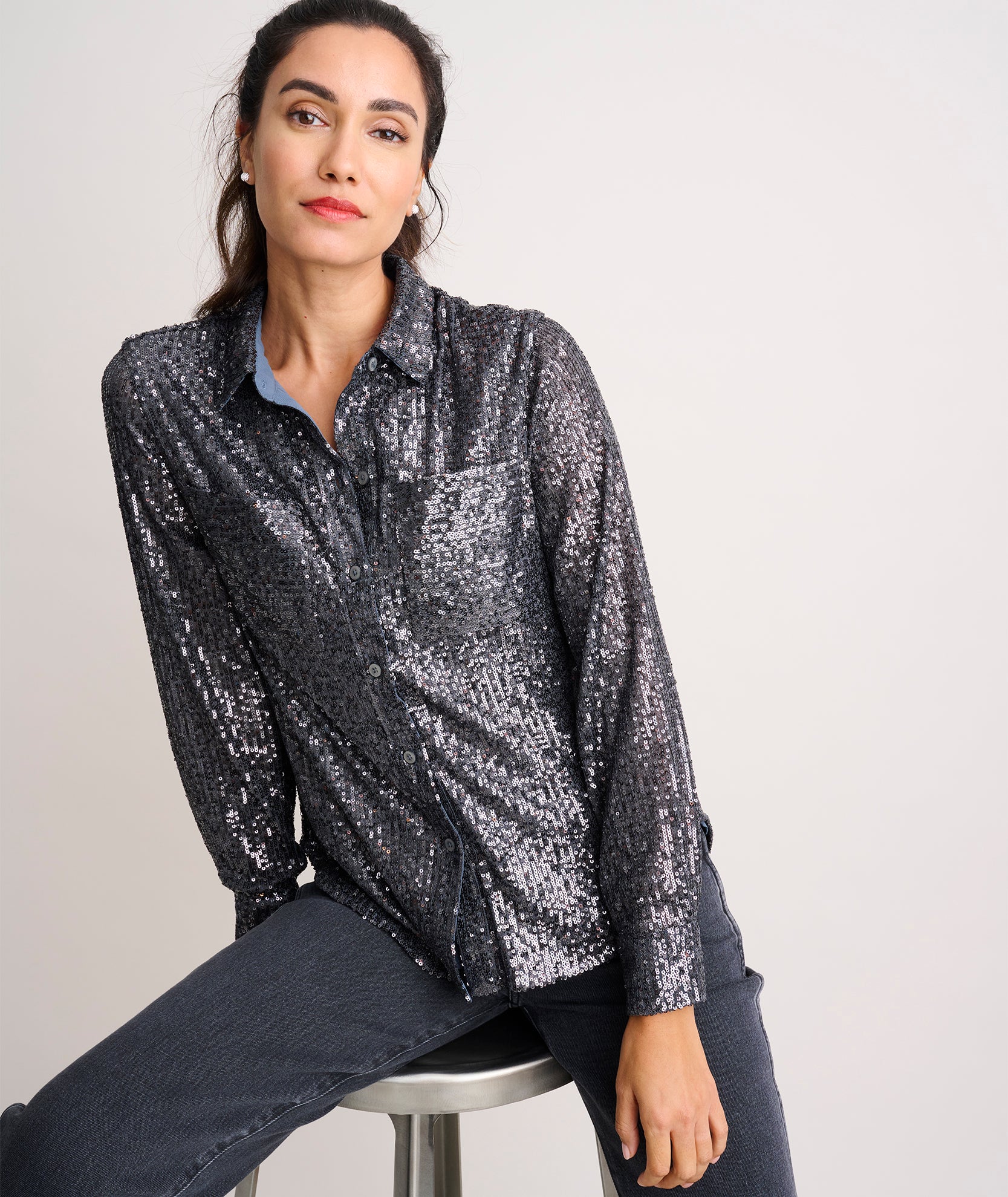 Sequin Harlow Shirt - FINAL SALE - Image 2