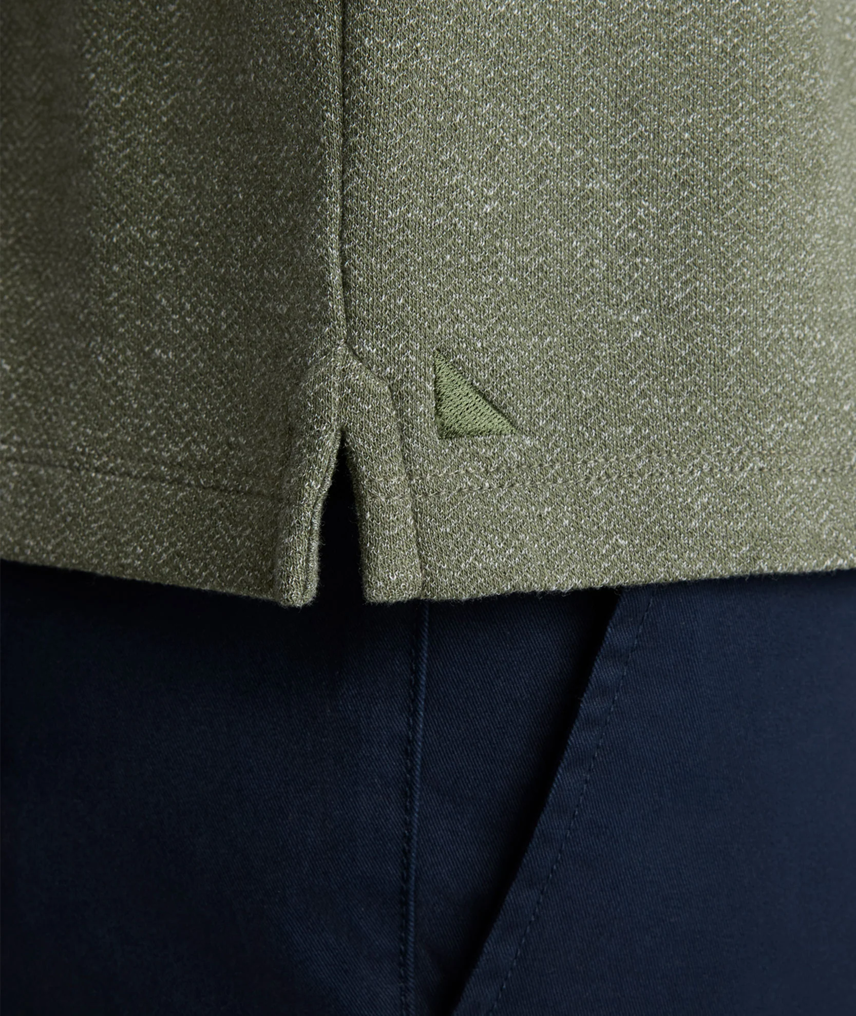 Stretch Cotton Herringbone Henley - FINAL SALE - Image 4