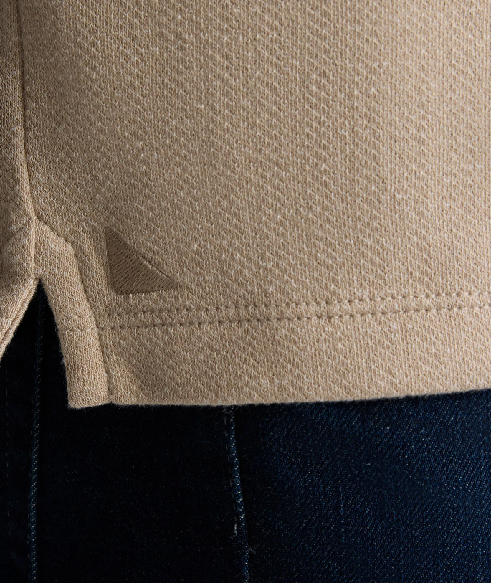 Stretch Cotton Herringbone Henley - FINAL SALE - Image 4