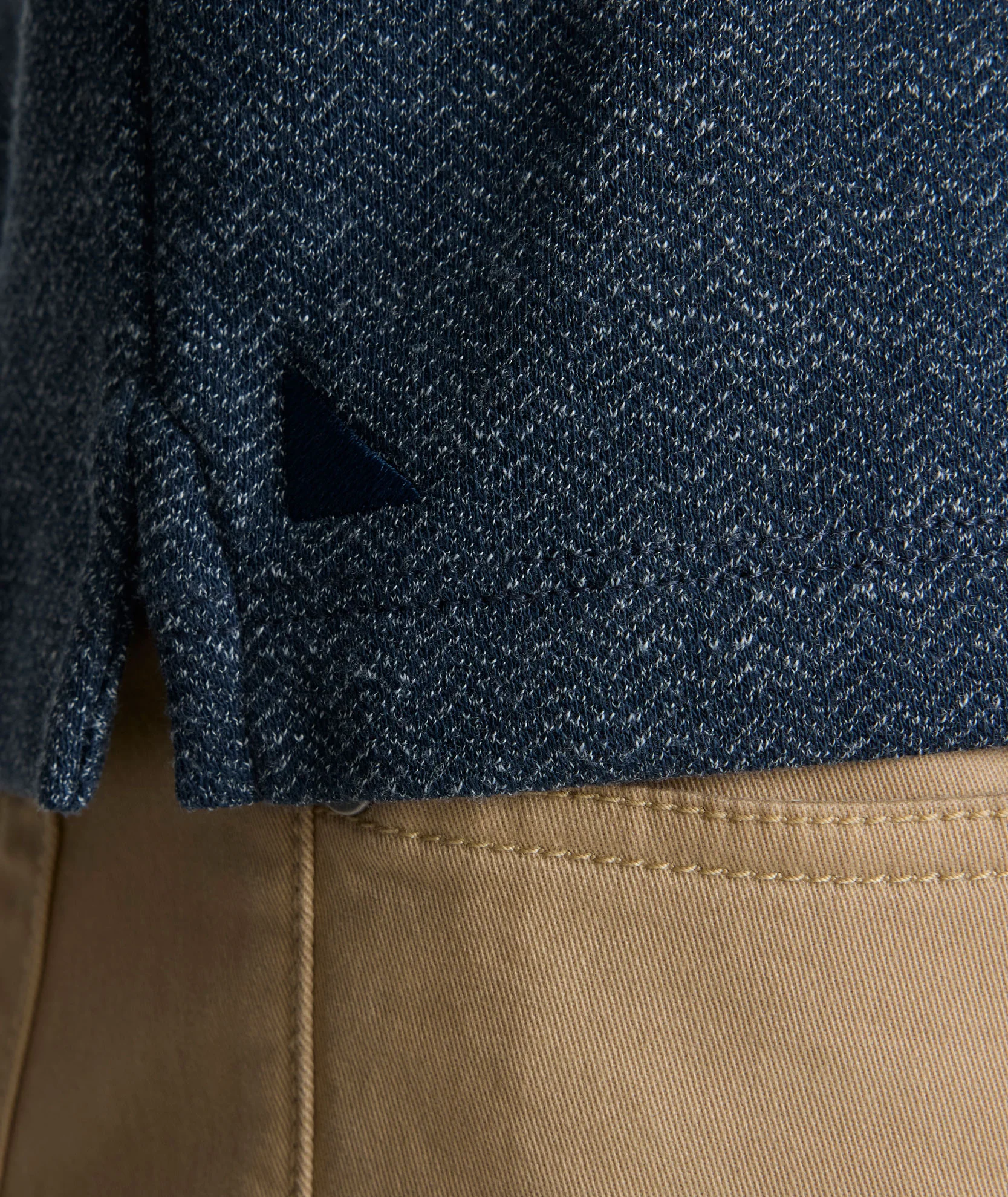 Stretch Cotton Herringbone Henley - FINAL SALE - Image 3