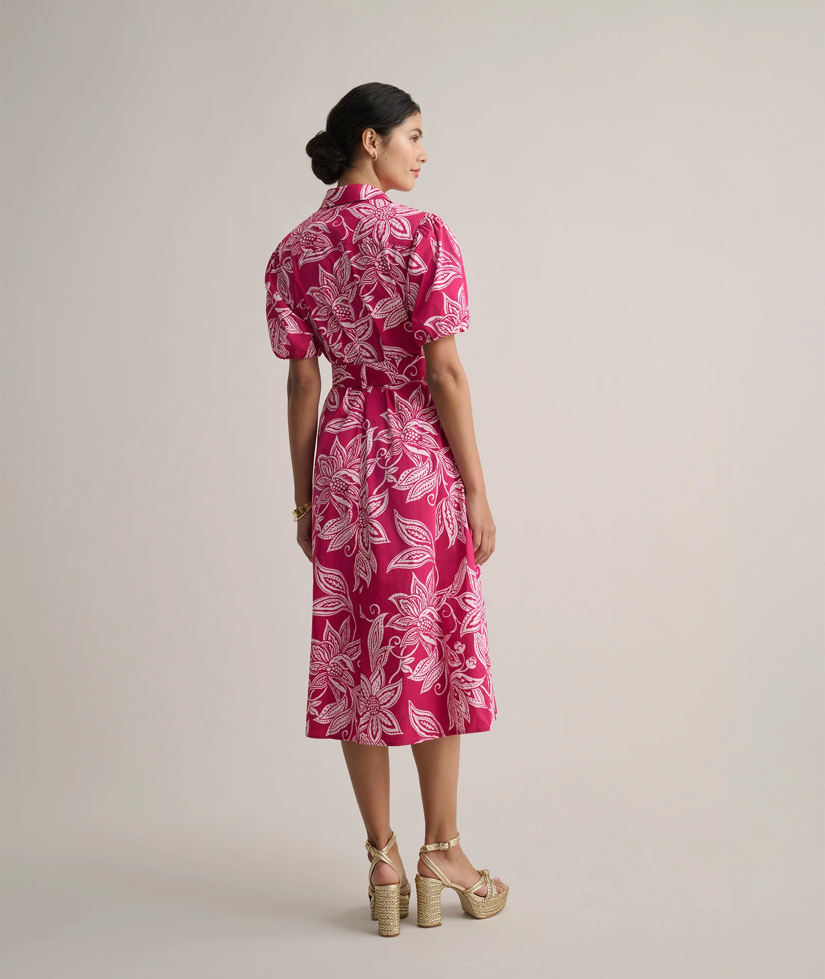 Stretch Cotton Jackie Midi Shirt Dress - Image 4