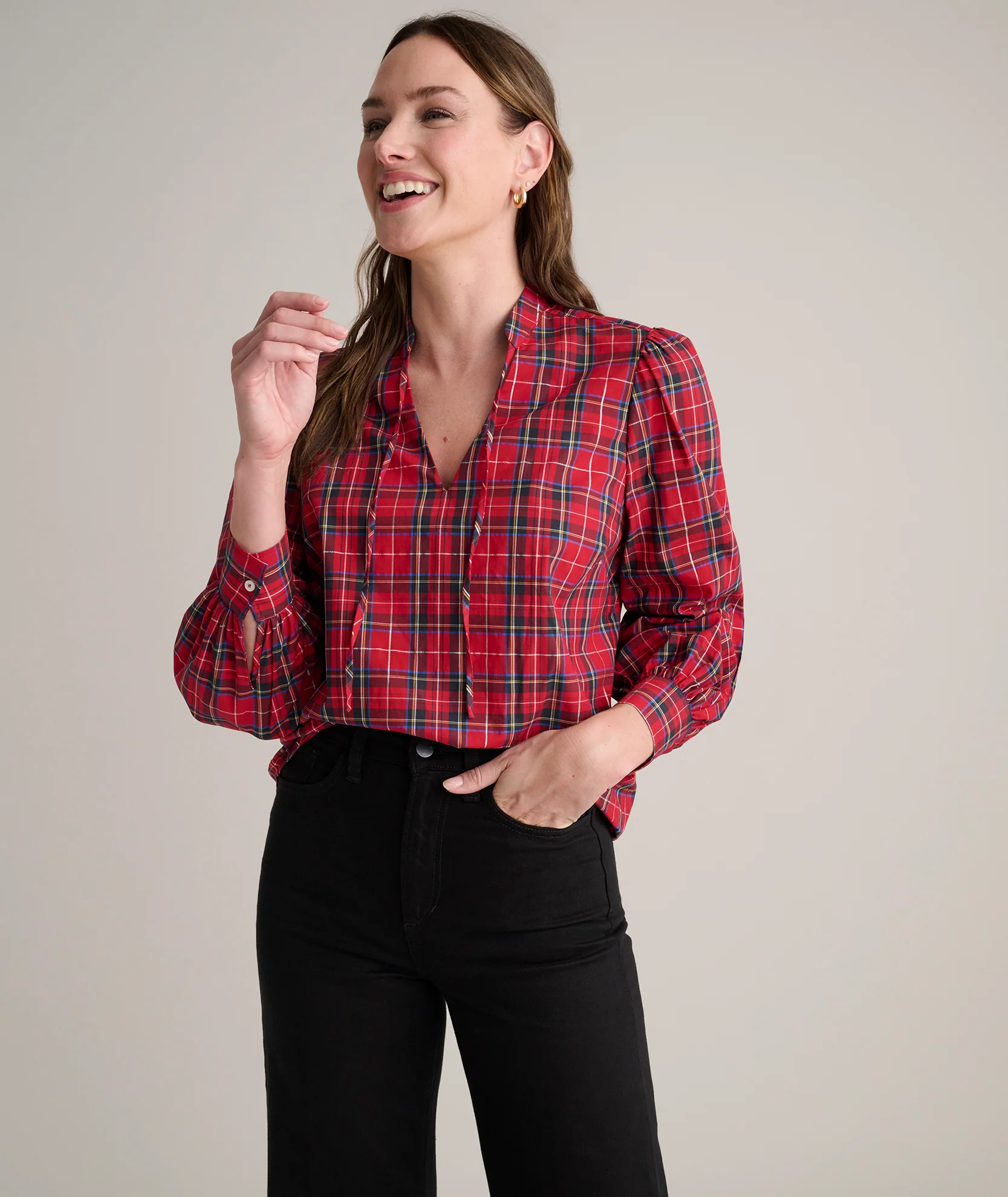 Stewart Plaid Popover Joy Shirt - FINAL SALE - Image 3
