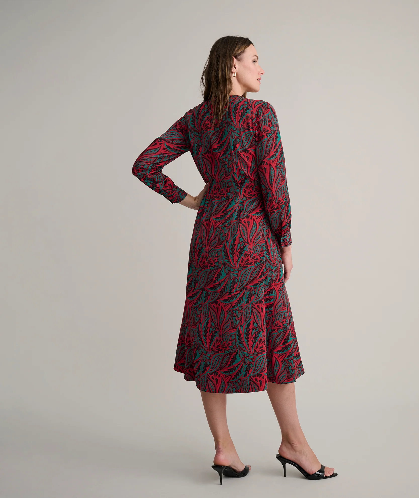 Satin Paisley Wrap Kayla Dress - Image 5