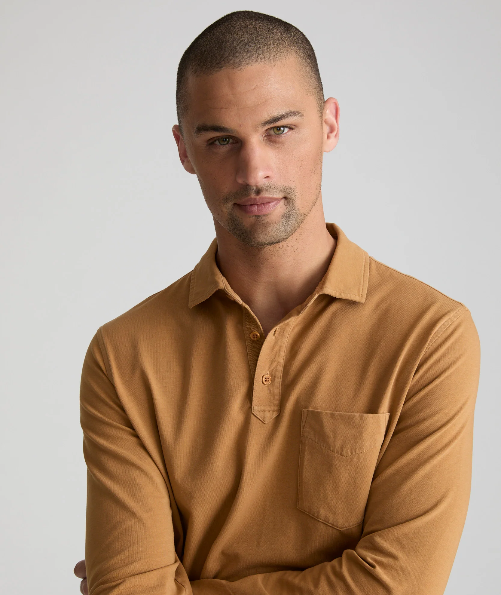Garment-Dyed Long-Sleeve Polo - FINAL SALE - Image 2