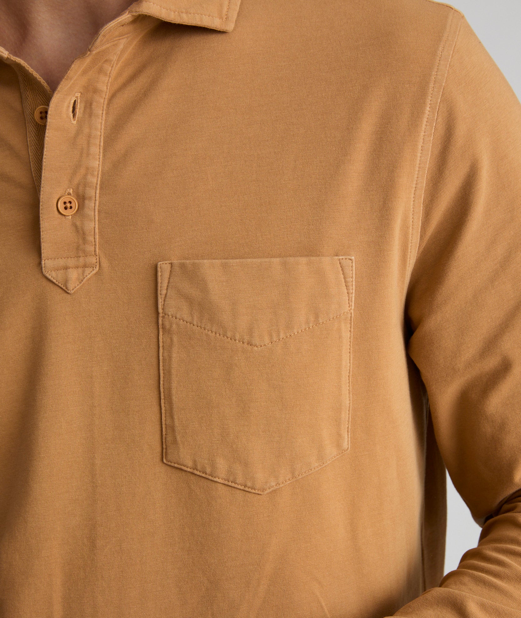 Garment-Dyed Long-Sleeve Polo - FINAL SALE - Image 3
