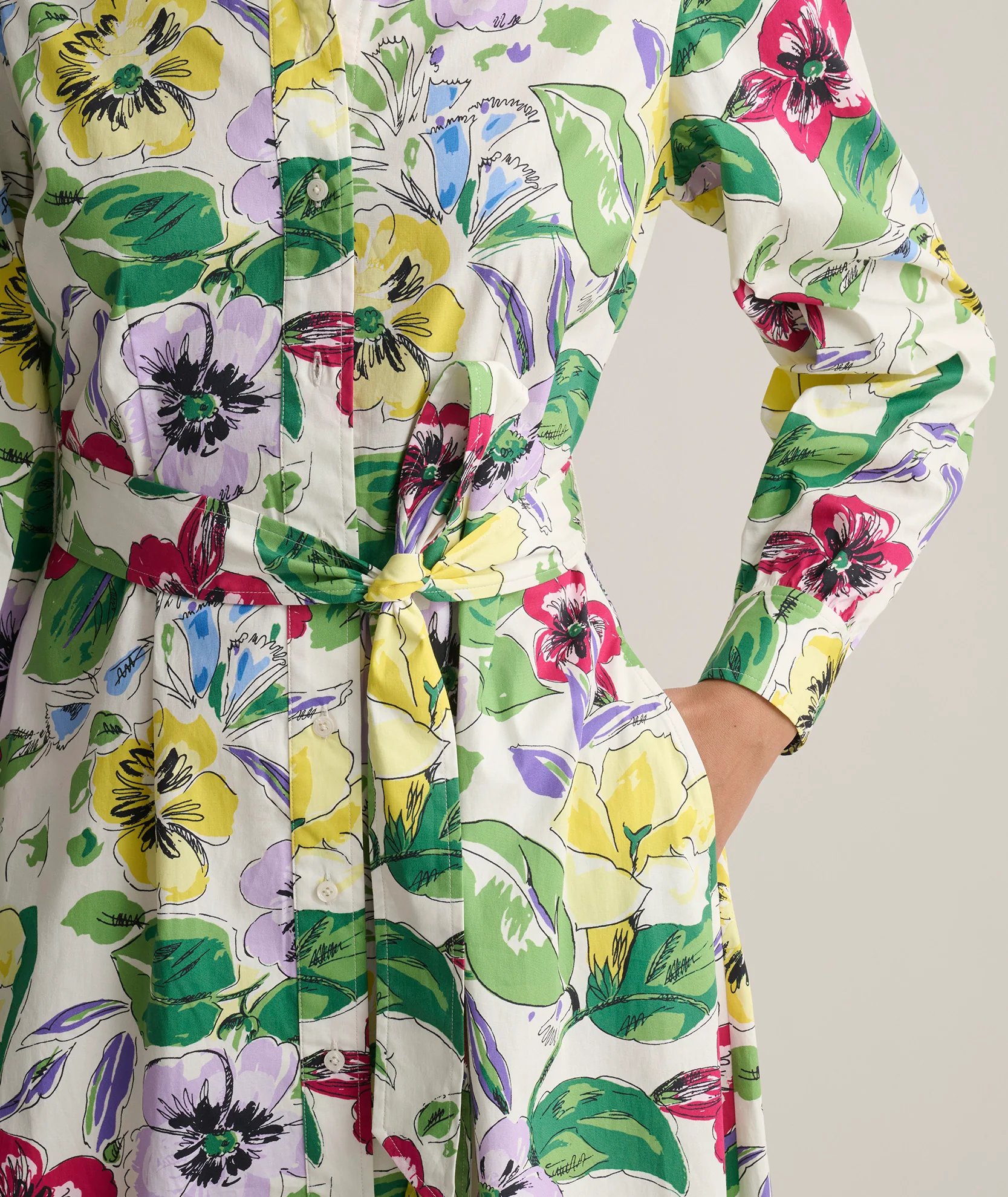 Stretch Cotton Floral Mariah Shirt Dress - Image 5