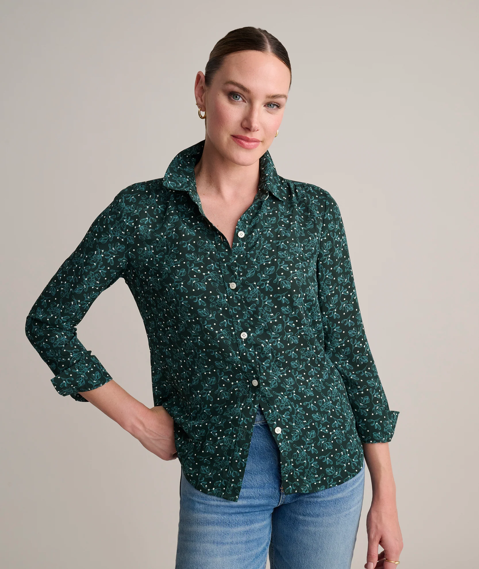 Holly Print Natalie Shirt - Image 3