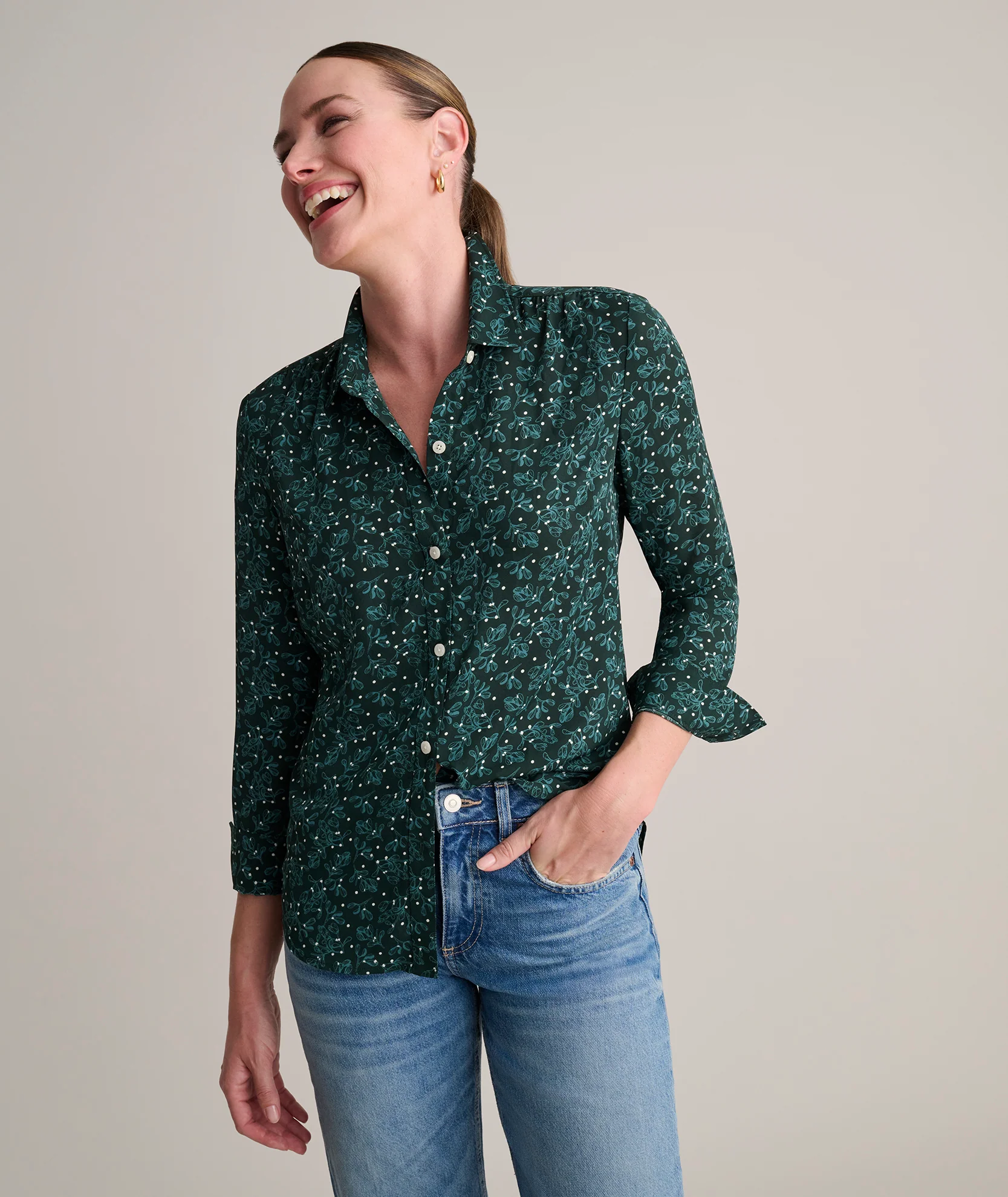 Holly Print Natalie Shirt - Image 4