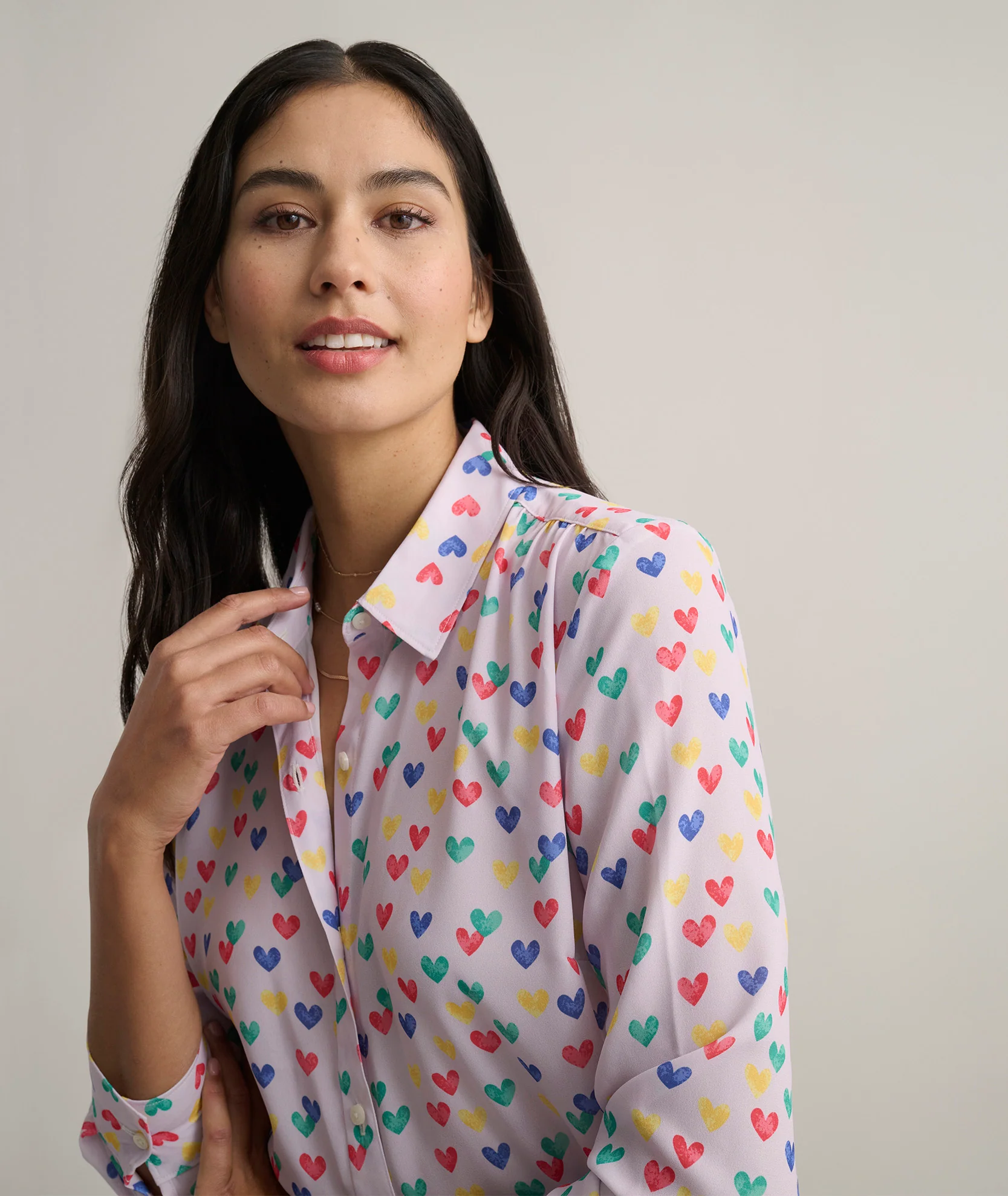 Printed Hearts Natalie Shirt - Image 3