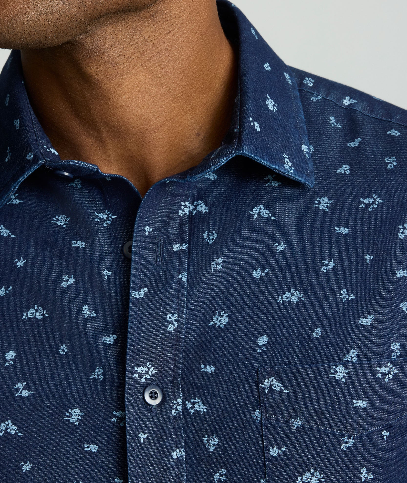Wrinkle-Free Denim Oberton Shirt - FINAL SALE - Image 3