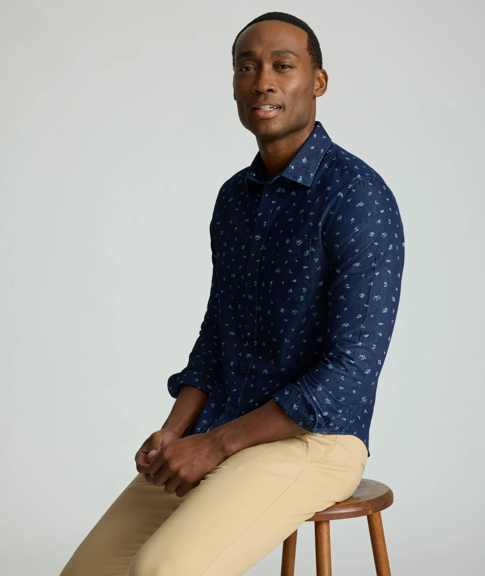 Wrinkle-Free Denim Oberton Shirt - FINAL SALE - Image 5