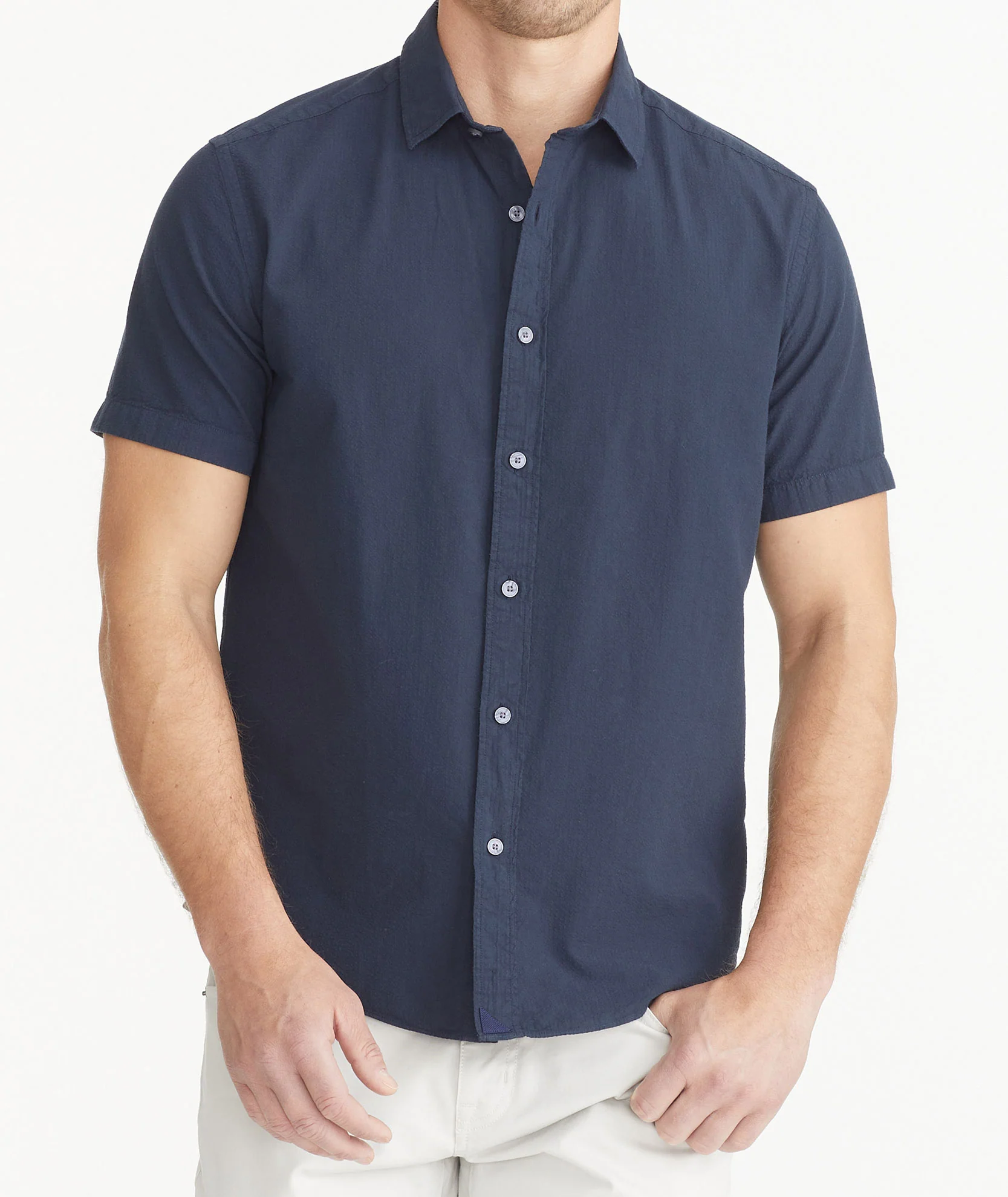 Cotton Seersucker Short-Sleeve Pavao Shirt - FINAL SALE - Image 4