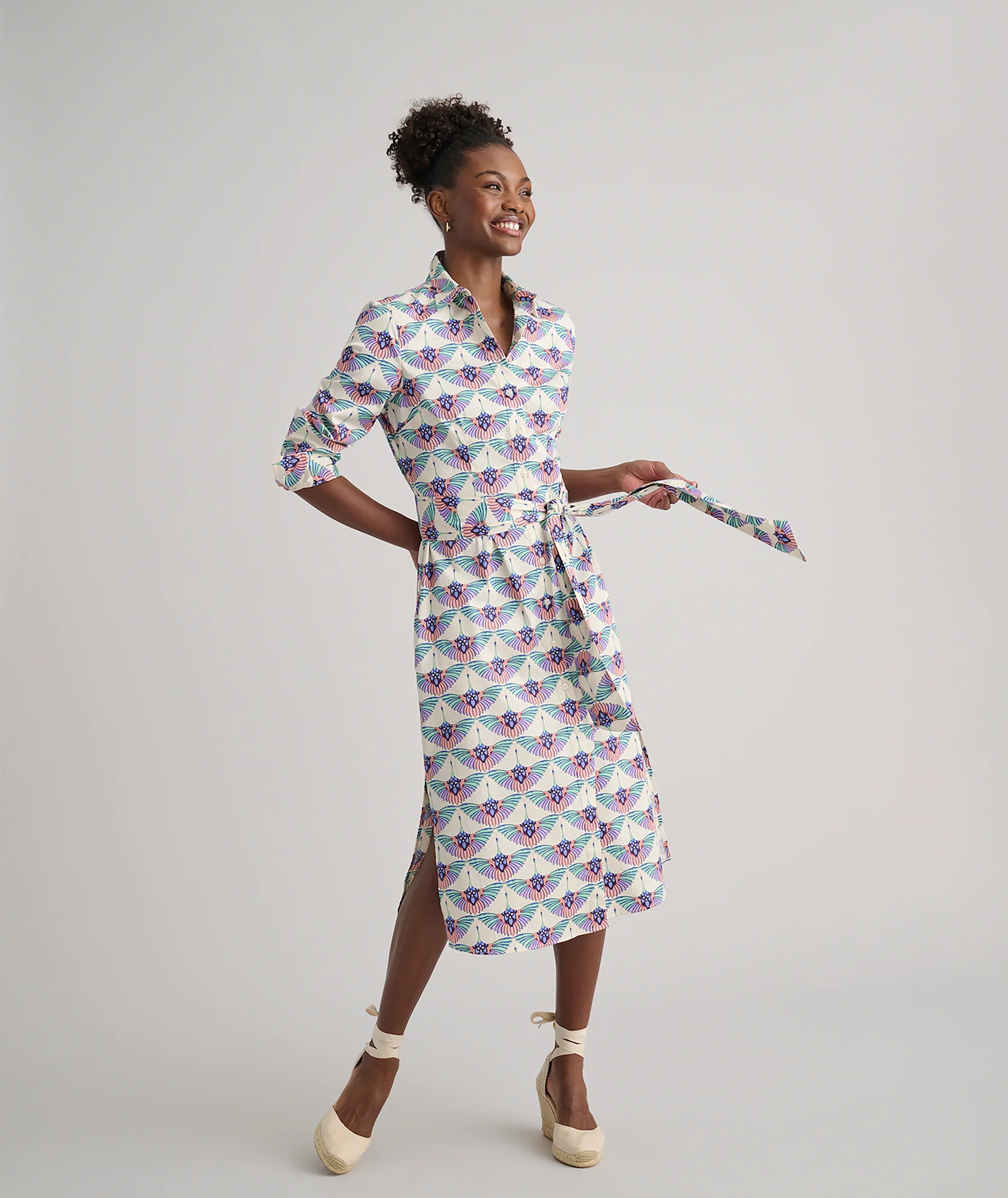 Stretch Cotton Midi Peyton Shirtdress - Image 2