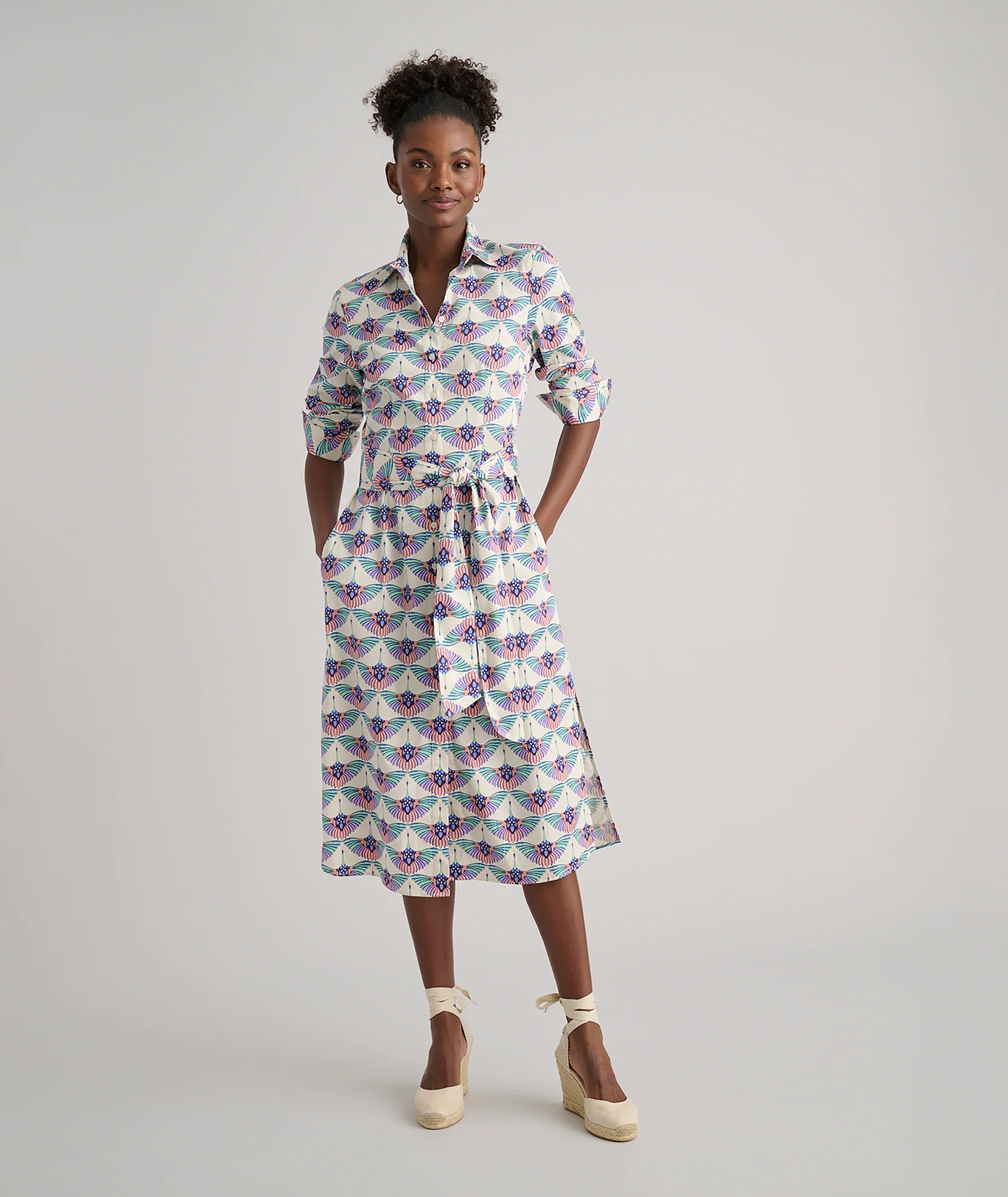 Stretch Cotton Midi Peyton Shirtdress - Image 6