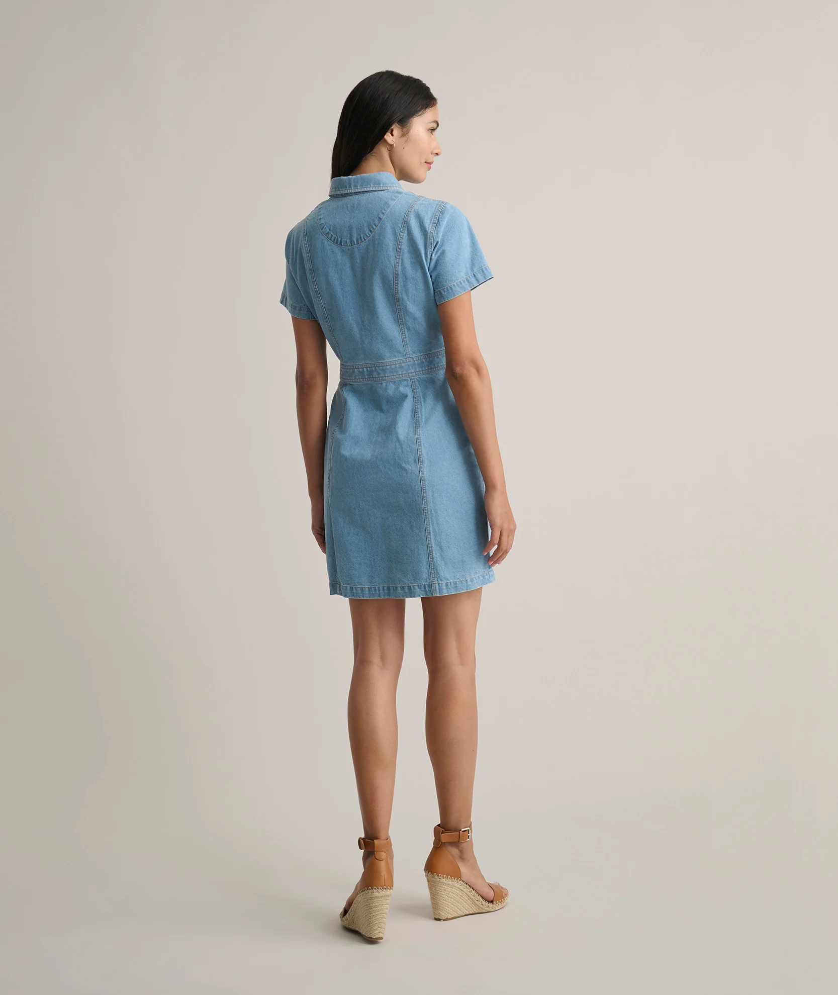 Denim Short-Sleeve Renee Shirtdress - Image 4