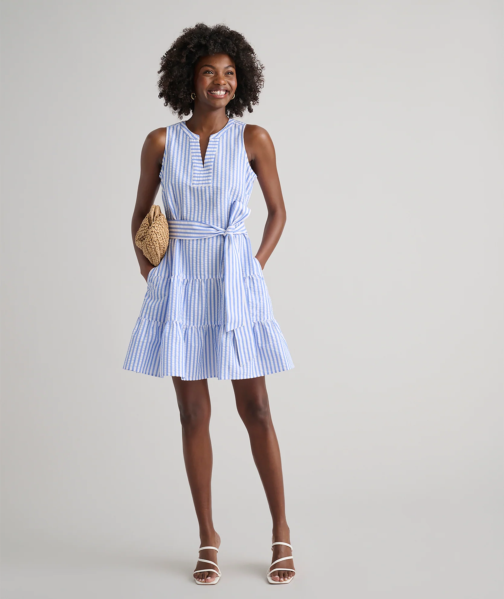 Seersucker Tiered Roxanna Dress - Image 3
