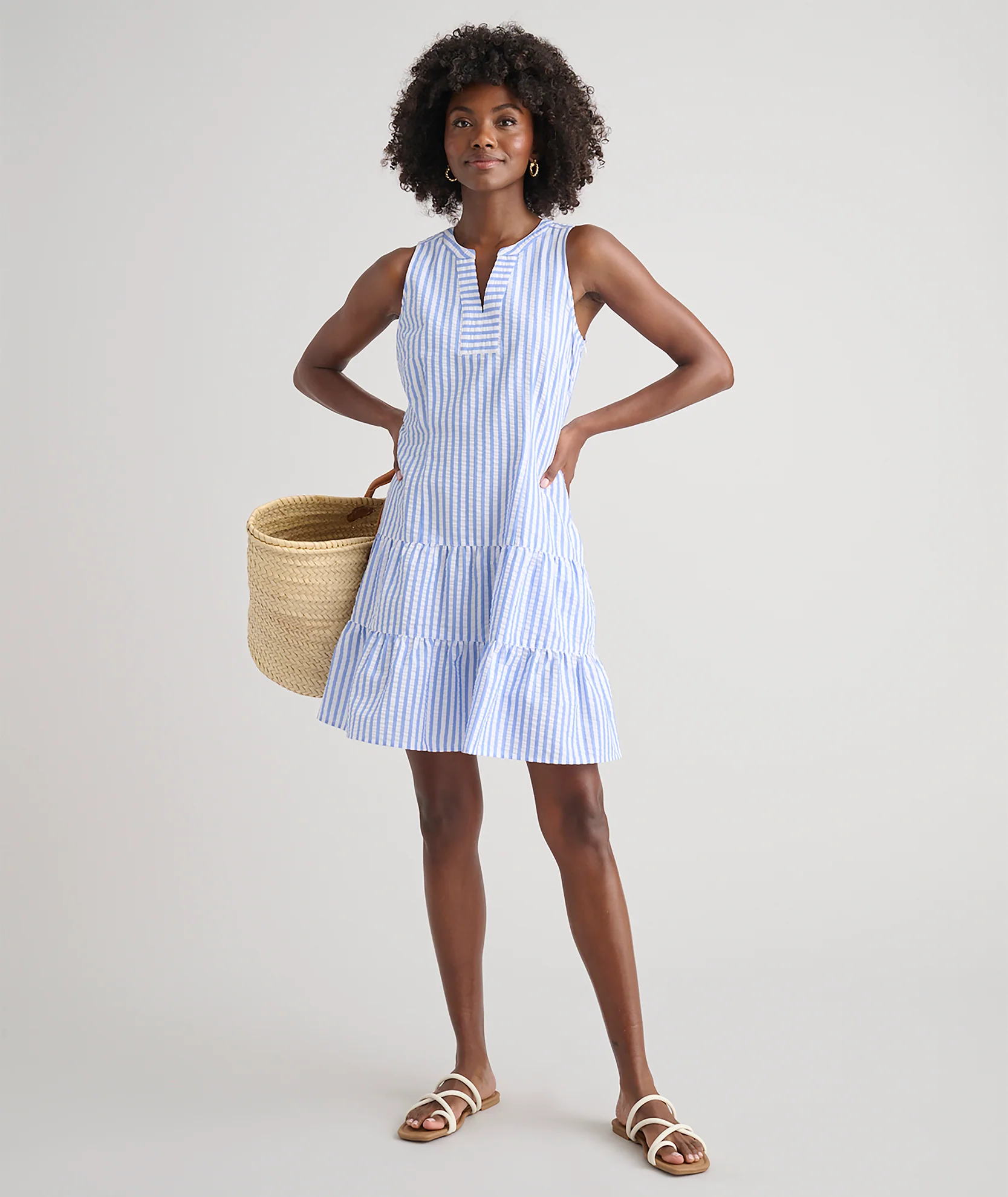 Seersucker Tiered Roxanna Dress - Image 6