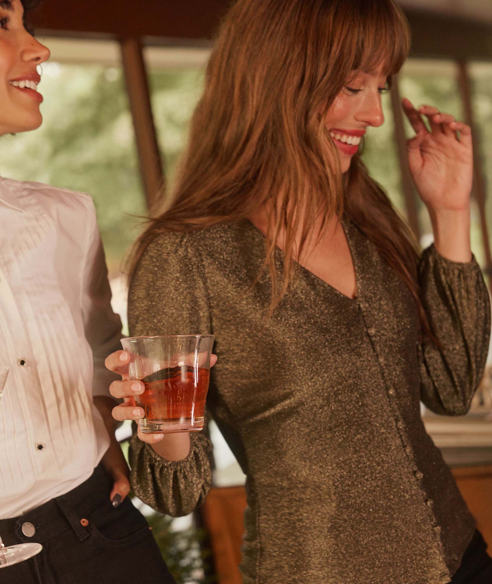 Matte Gold Jersey Scarlett Shirt - Image 2