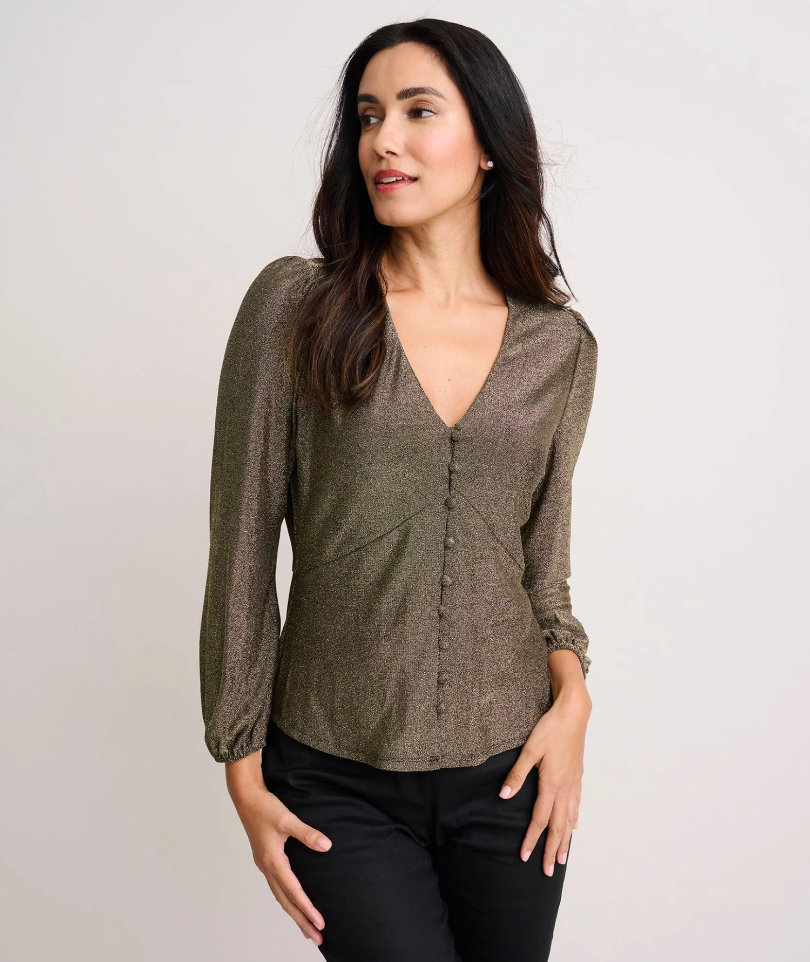 Matte Gold Jersey Scarlett Shirt - Image 3