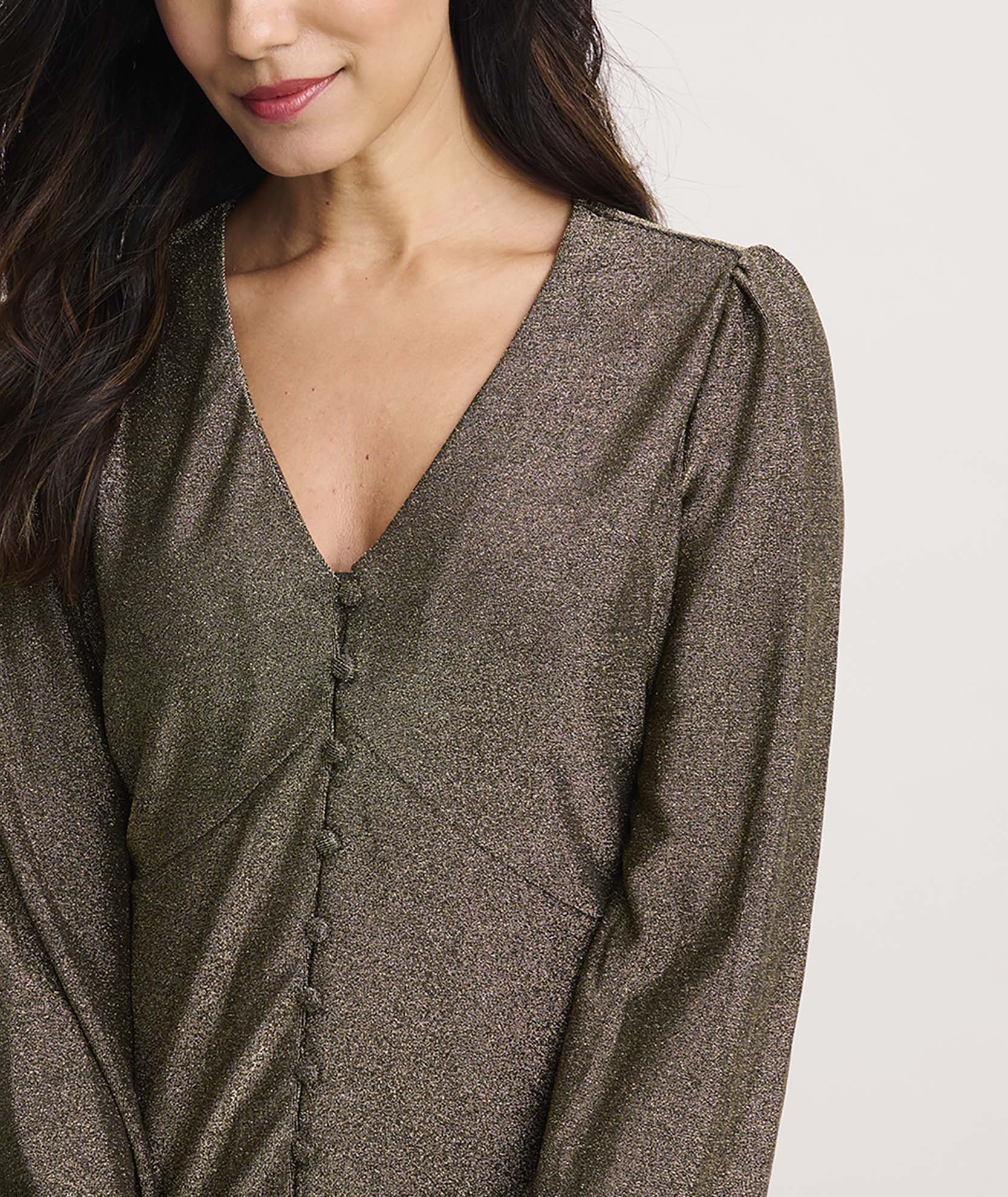 Matte Gold Jersey Scarlett Shirt - Image 5