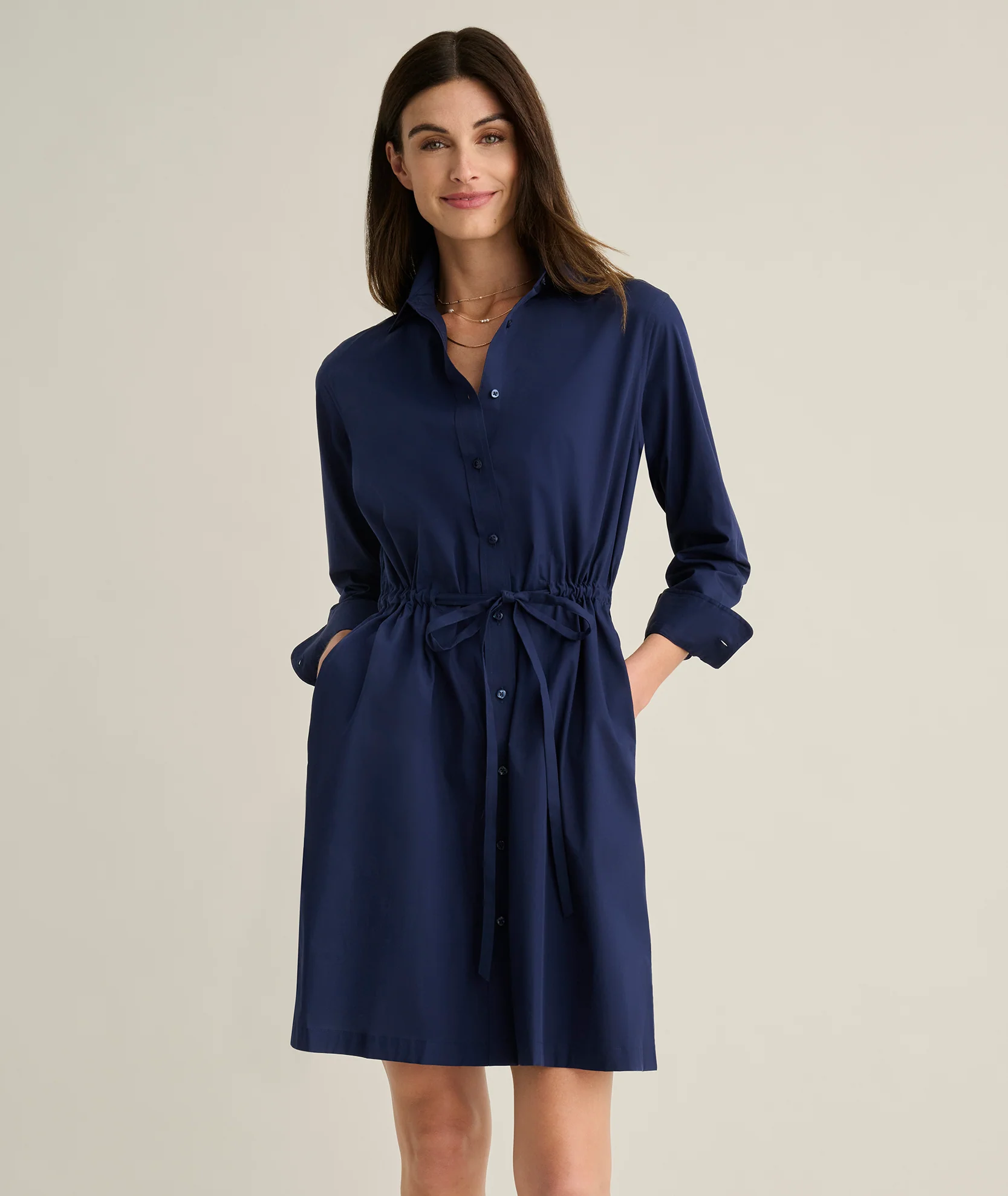Stretch Poplin Taylor Shirtdress - Image 3