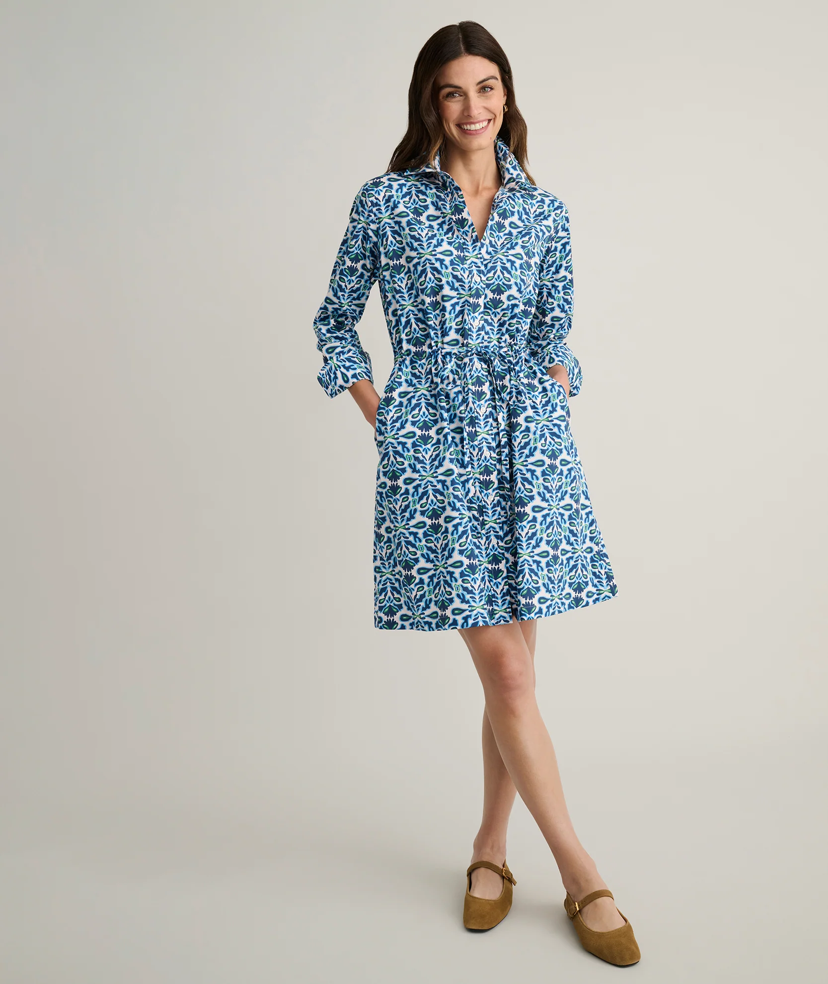 Stretch Poplin Taylor Shirtdress - Image 3