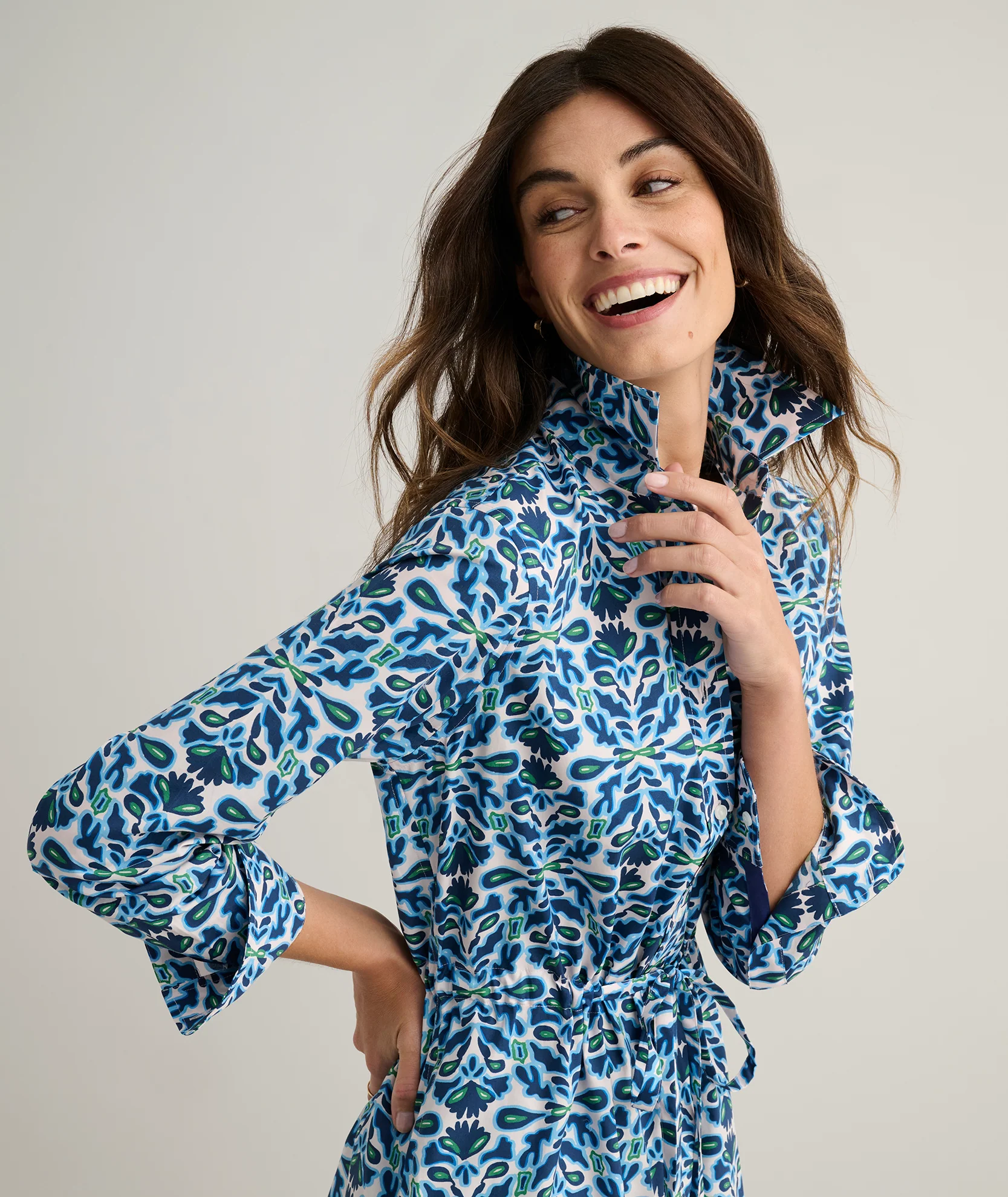 Stretch Poplin Taylor Shirtdress - Image 5