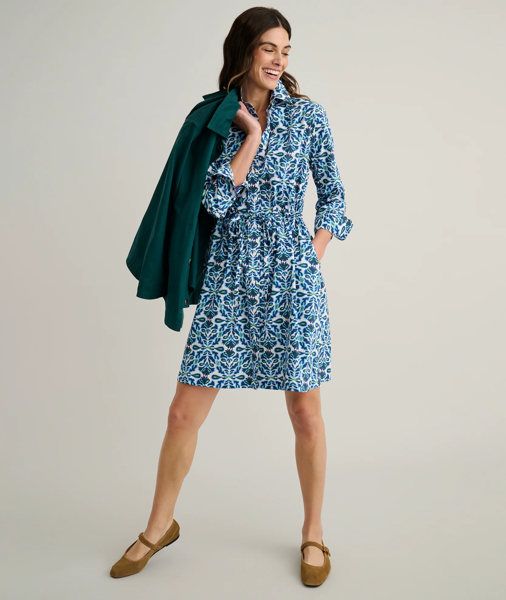 Stretch Poplin Taylor Shirtdress - Image 6
